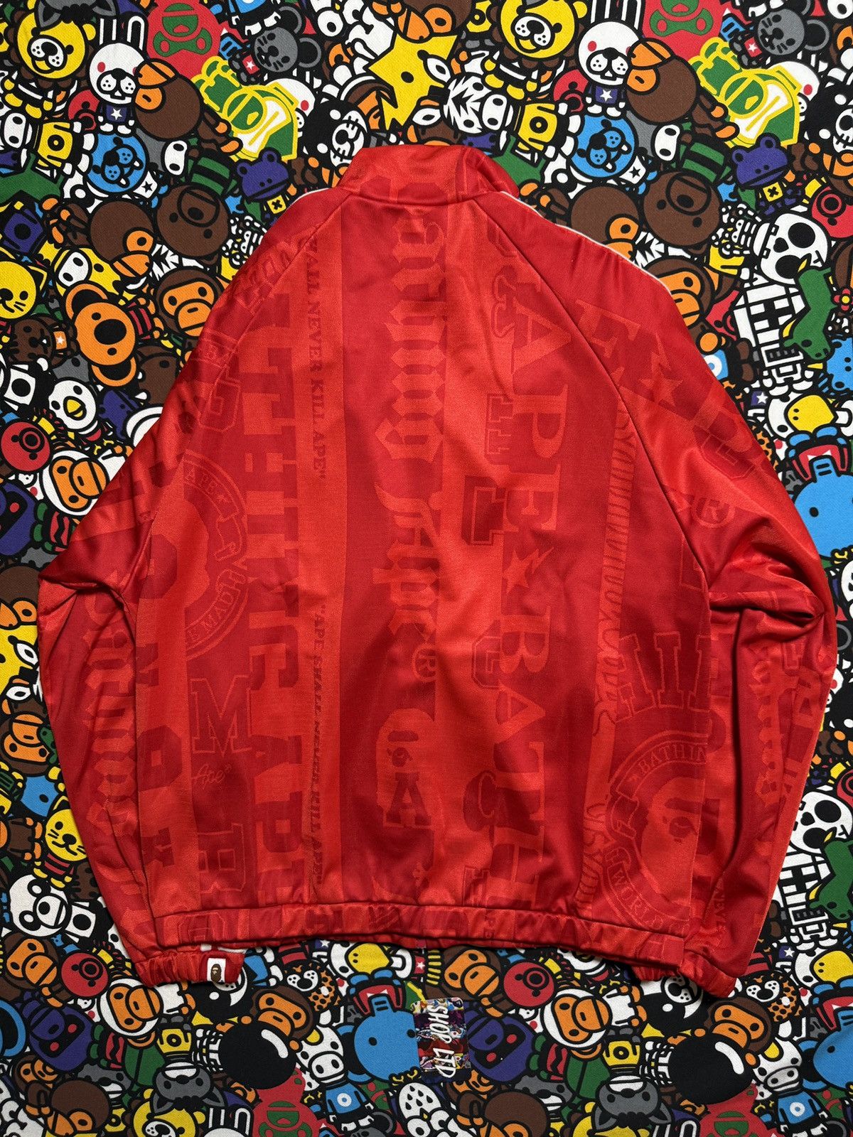 Bape A Bathing Ape Red Polyester Logo Track Jacket Size US L / EU 52-54 / 3 - 12 Thumbnail