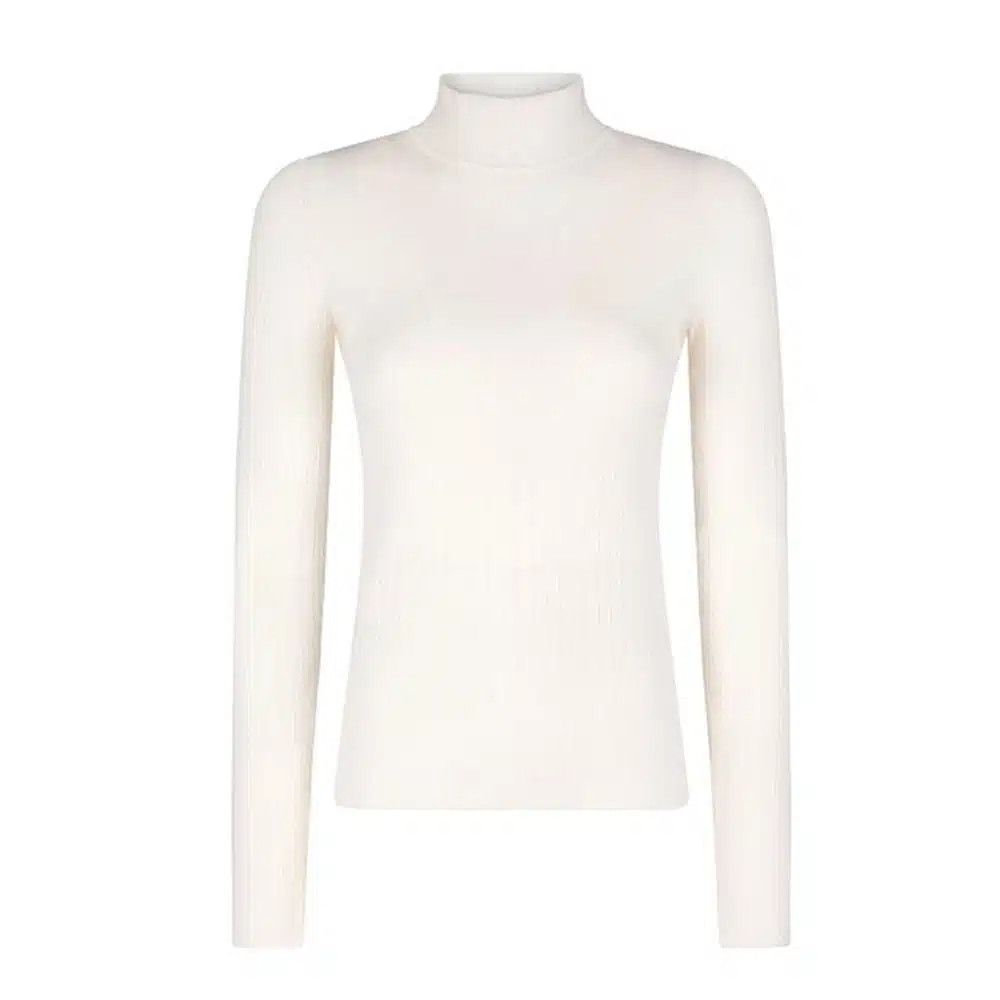Tom Ford o1loc1c0325 MAK1248 Fine Silk Rib Mock Neck Top in White Size XXS / US 00 / IT 34 - 1 Preview