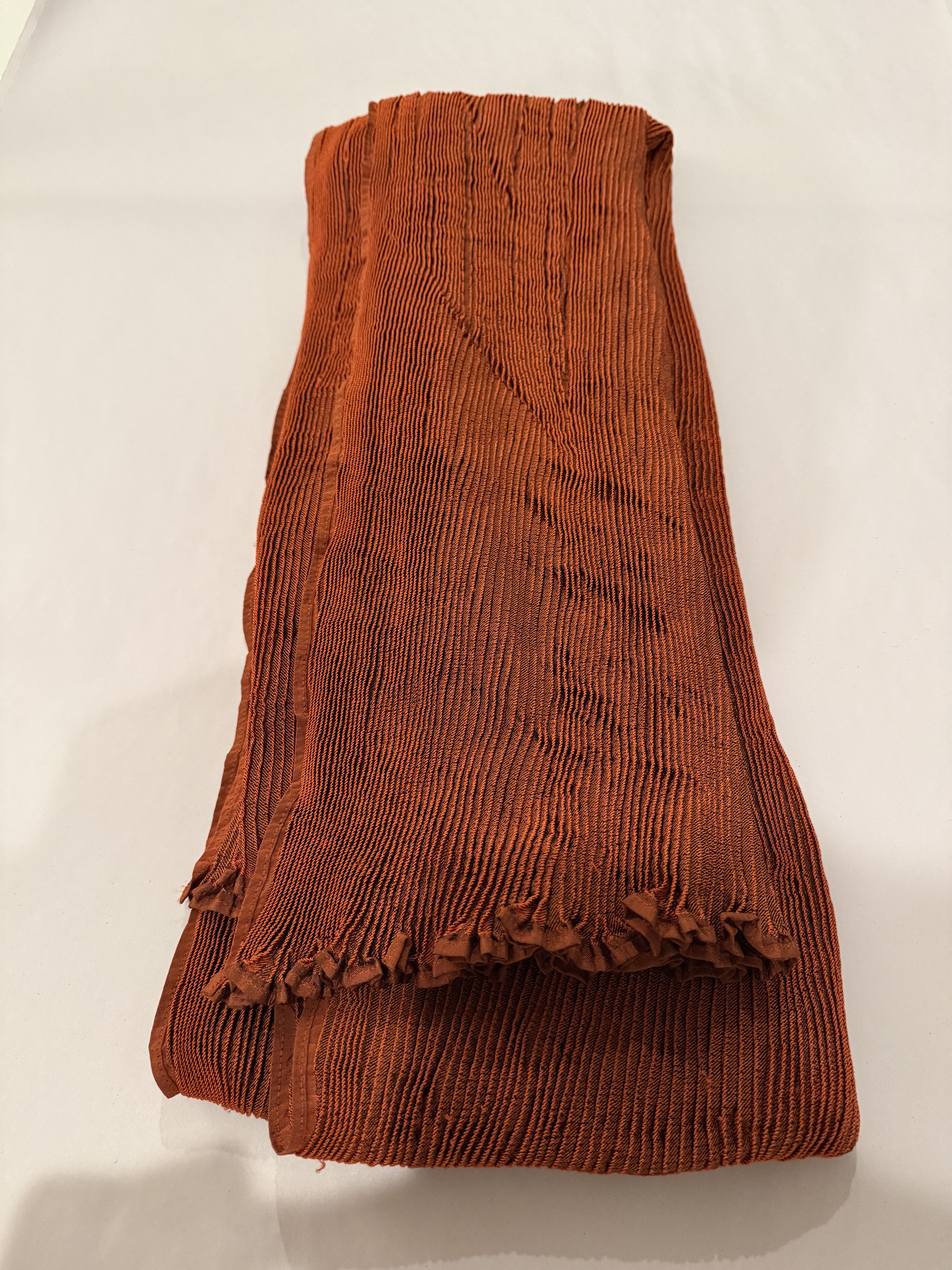 Issey Miyake Elegant Orange Scarf Size ONE SIZE - 2 Thumbnail