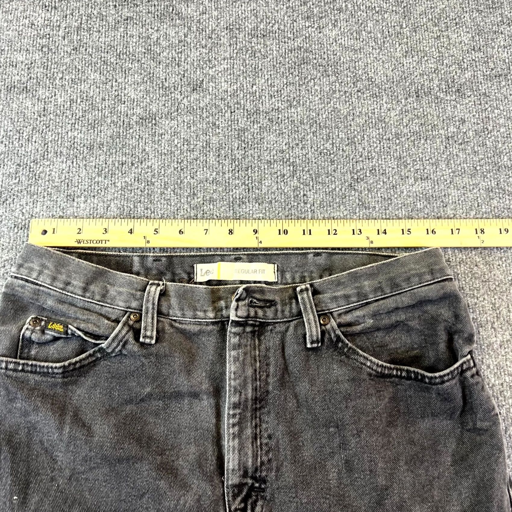 Lee VINTAGE Lee Jeans Mens 34 Gray Men 34x34 Denim Dark Wash Straight Zip Fly Workwear Size US 34 / EU 50 - 3 Thumbnail