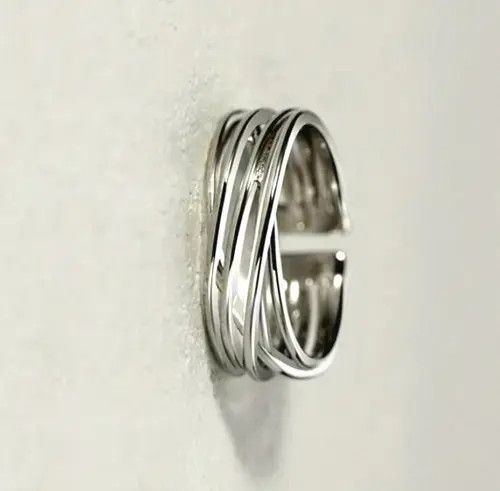 Designer Punkrock Shiny Tiny Bird Nest Silver Ring Size ONE SIZE - 3 Thumbnail