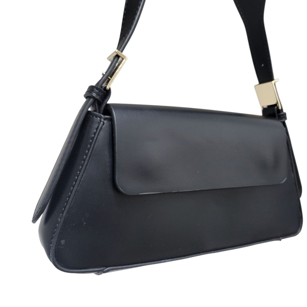 Zara ZARA Women's Faux-Leather Black Shoulder Bag Purse Pre-owned Size ONE SIZE - 4 Thumbnail