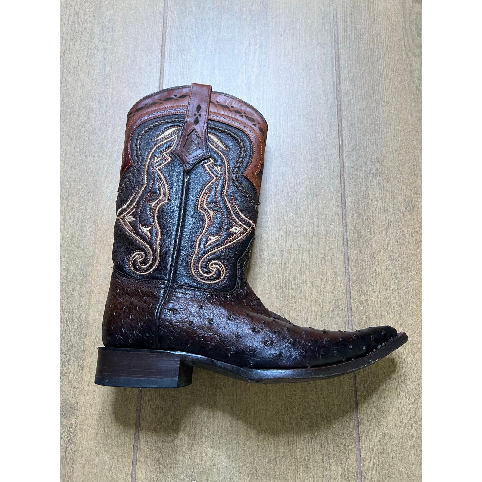 Los Altos Boots Los Altos Quill Ostrich Cowboy Boots Brown Leather Mens 7 EE Size US 7 / EU 40 - 18 Thumbnail