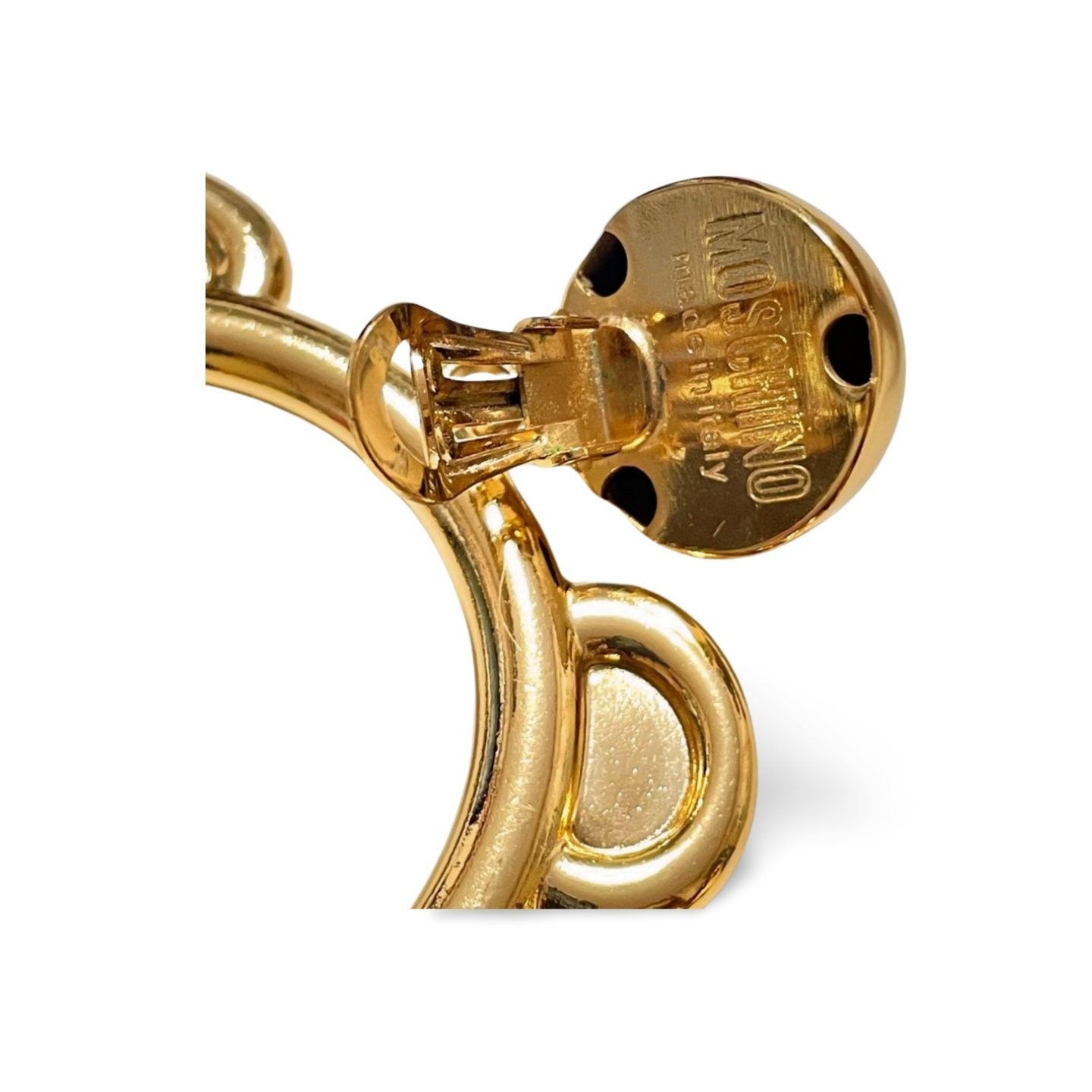 Moschino MINT. Vintage Moschino golden extra large hoop bear design. Size ONE SIZE - 3 Thumbnail