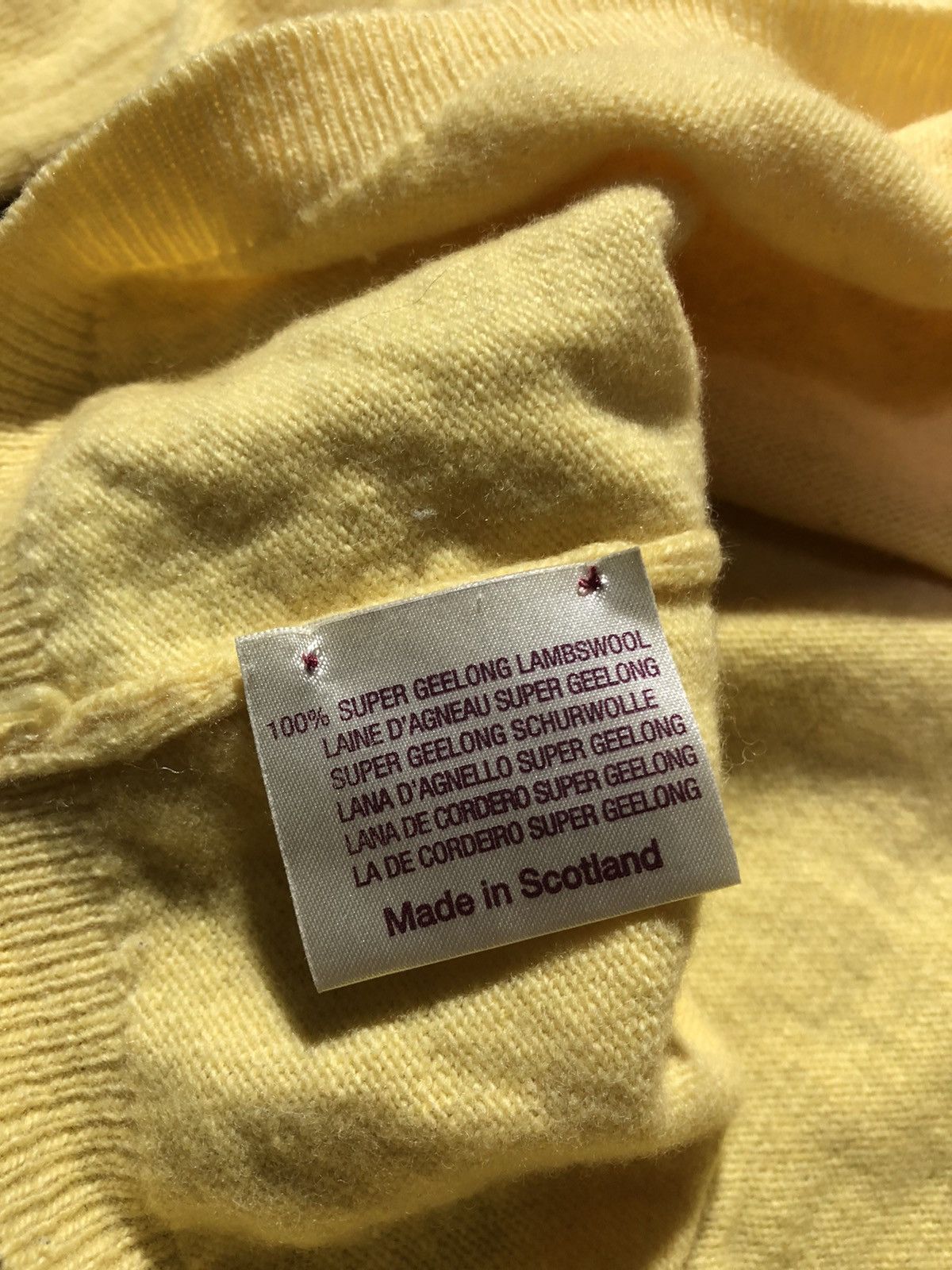 If Six Was Nine × Le Grande Bleu (L.G.B.) × William Lockie William Lockie Yellow Lambswool Scotland Mens Sweater 42 Size US XS / EU 42 / 0 - 5 Thumbnail