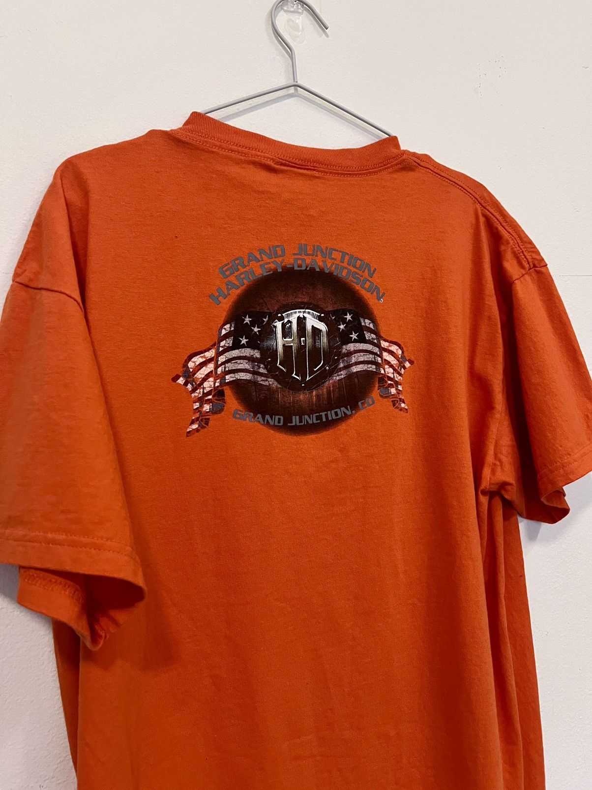 Harley Davidson Vintage 2012 Harley-Davidson Grand Junction Tee – Orange 🏍️🔥 Size US L / EU 52-54 / 3 - 6 Thumbnail