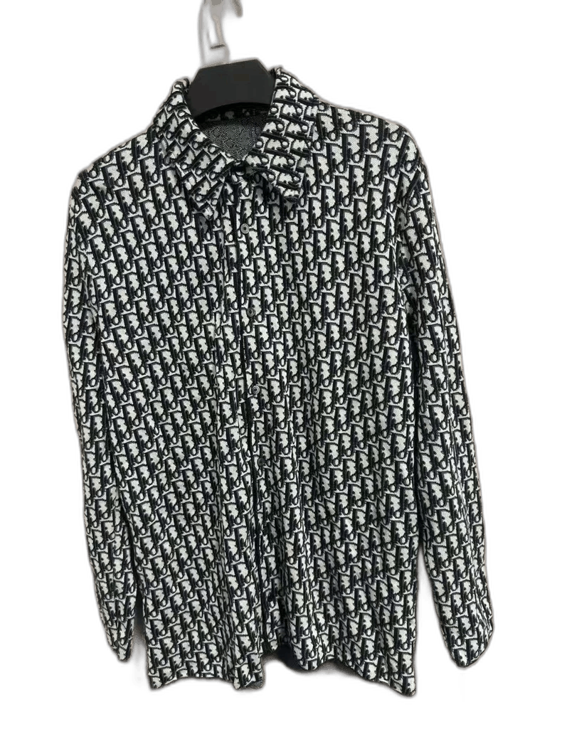 Dior black white logo long sleeve shirt