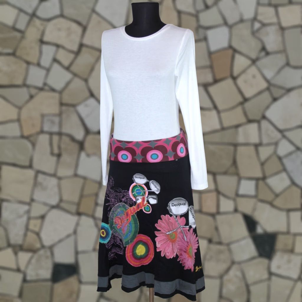 Desigual Desigual Skirt S Cotton Midi Multicoloured Womens Size 28" / US 6 / IT 42 - 1 Thumbnail