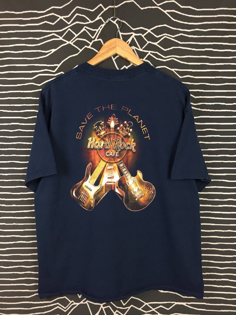 Hard Rock Cafe × Vintage Vtg Hard Rock Cafe Hollywood Save The Planet Graphic Tee Size US XL / EU 56 / 4 - 2 Thumbnail