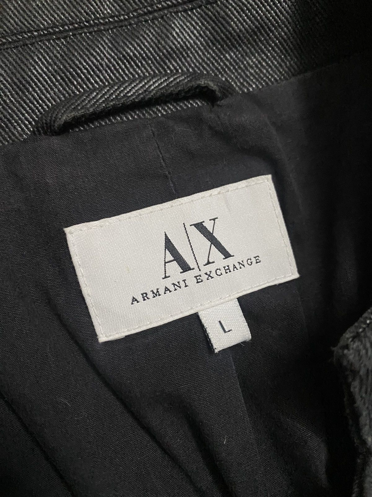 Armani 2000s Armani Wax Denim Blazer Jacket Size US XL / EU 56 / 4 - 6 Thumbnail