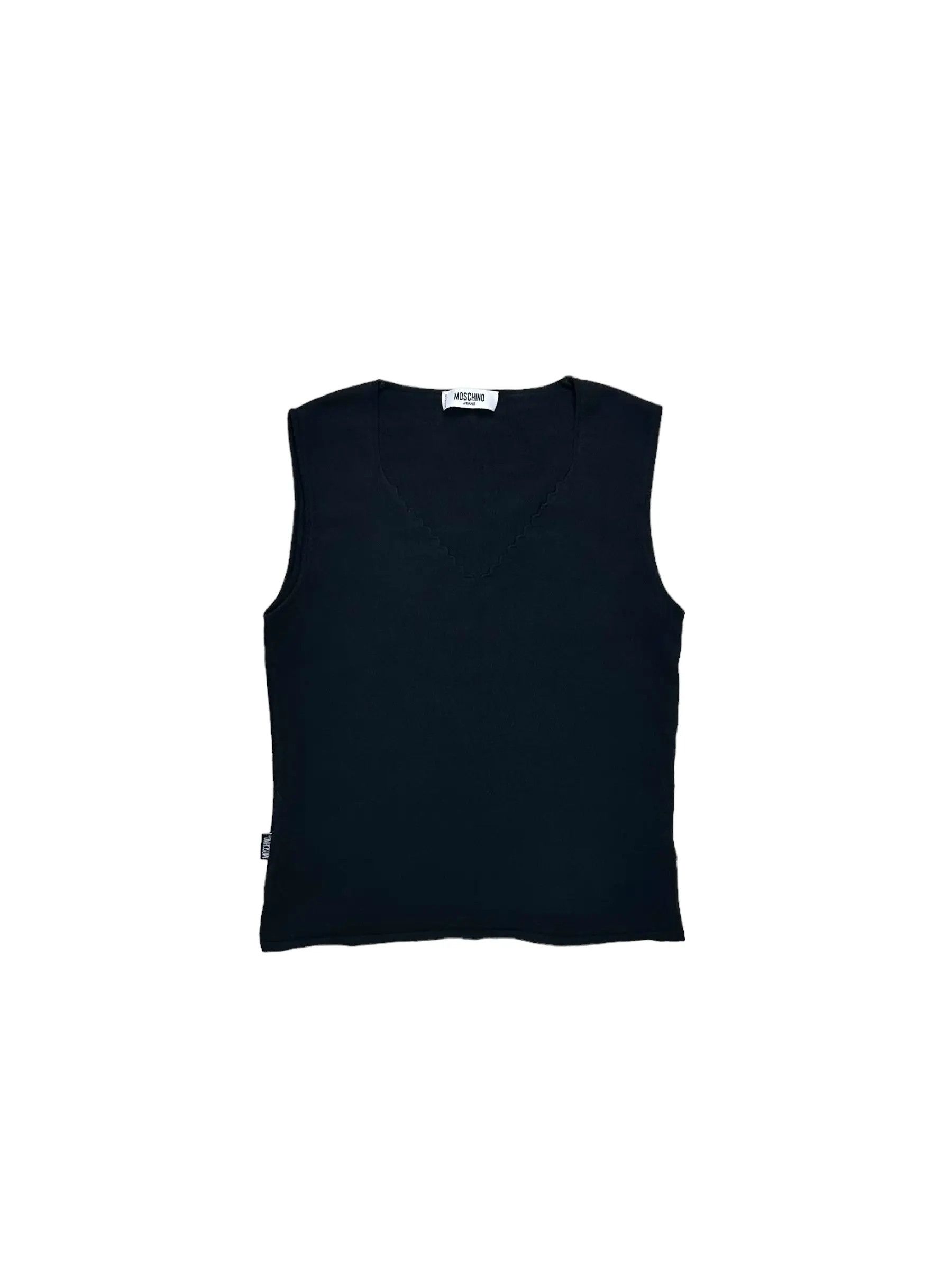 Moschino 90’s Moschino stretch cropped vintage tank top Size S / US 4 / IT 40 - 1 Thumbnail