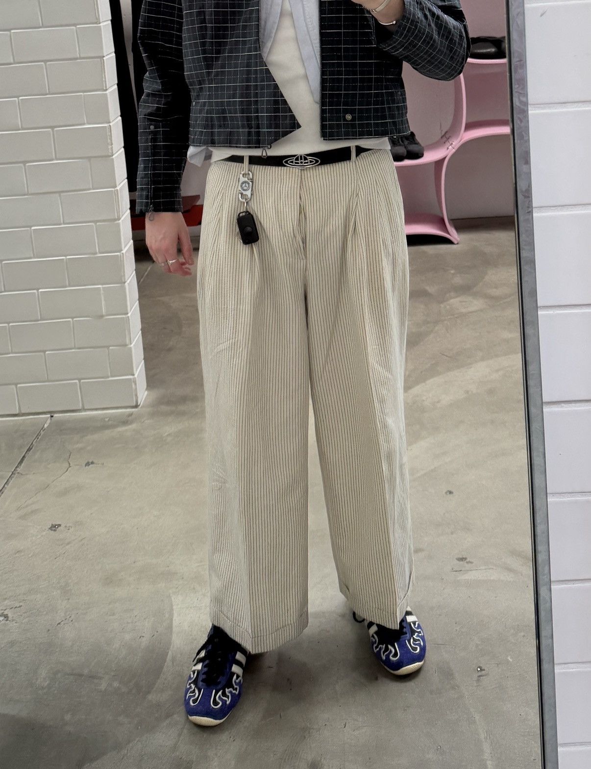 Eckhaus Latta Eckhaus Latta Pinstripe Trousers Size US 31 - 7 Thumbnail