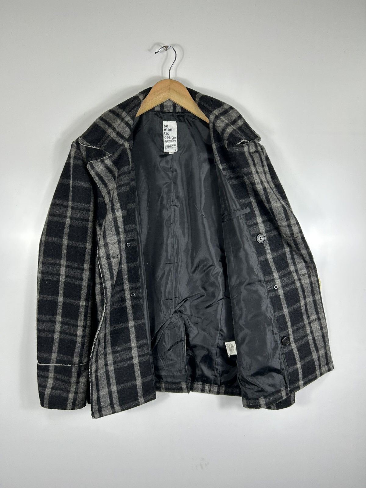 Japanese Brand 🔥Semantic Design Wool Double Breast Peacoat Size US L / EU 52-54 / 3 - 8 Thumbnail