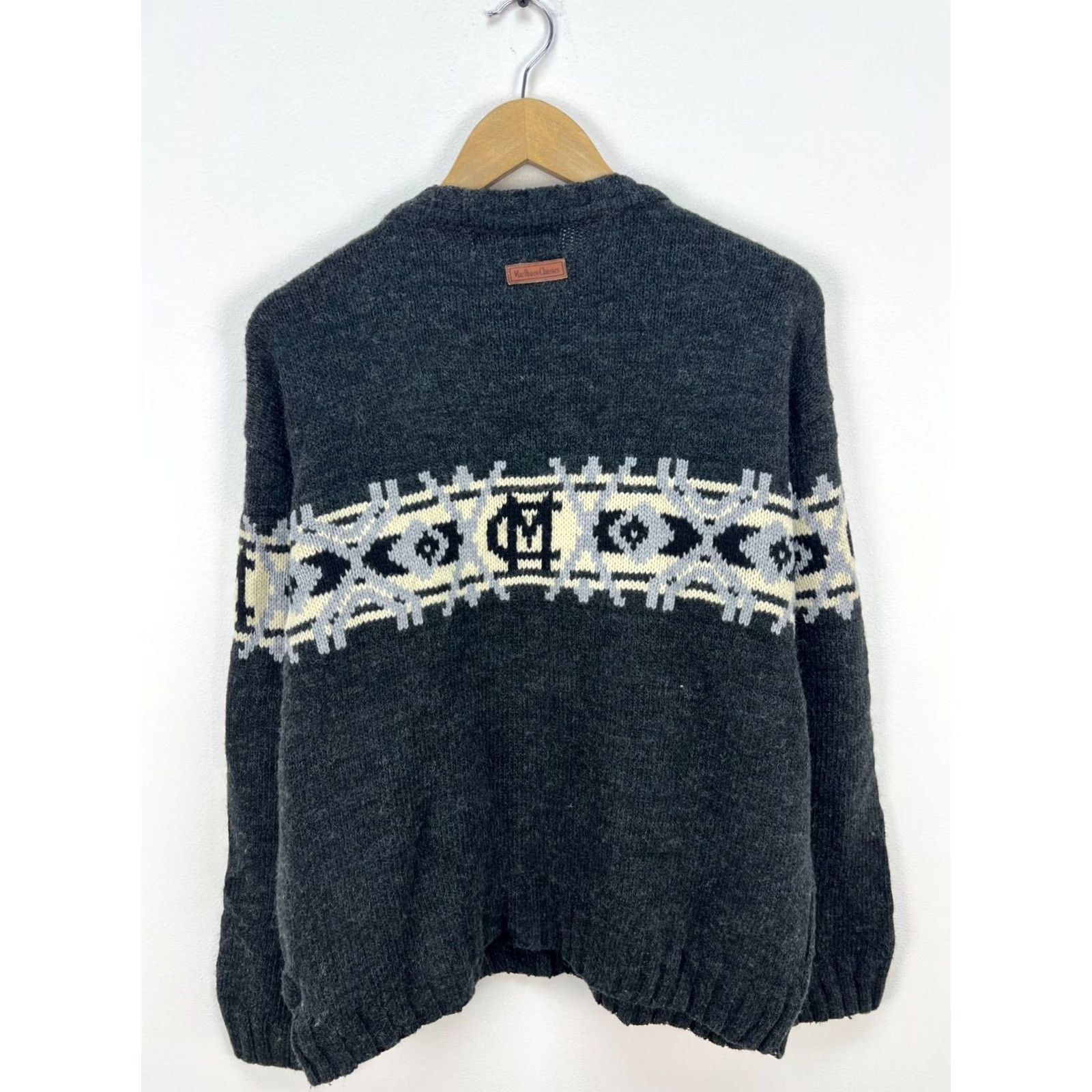 Marlboro Marlboro Classics Sweater Men L Gray Wool Aztec Geometric Knits 90s Pullover Winter Casual Vintage No Size US L / EU 52-54 / 3 - 3 Thumbnail
