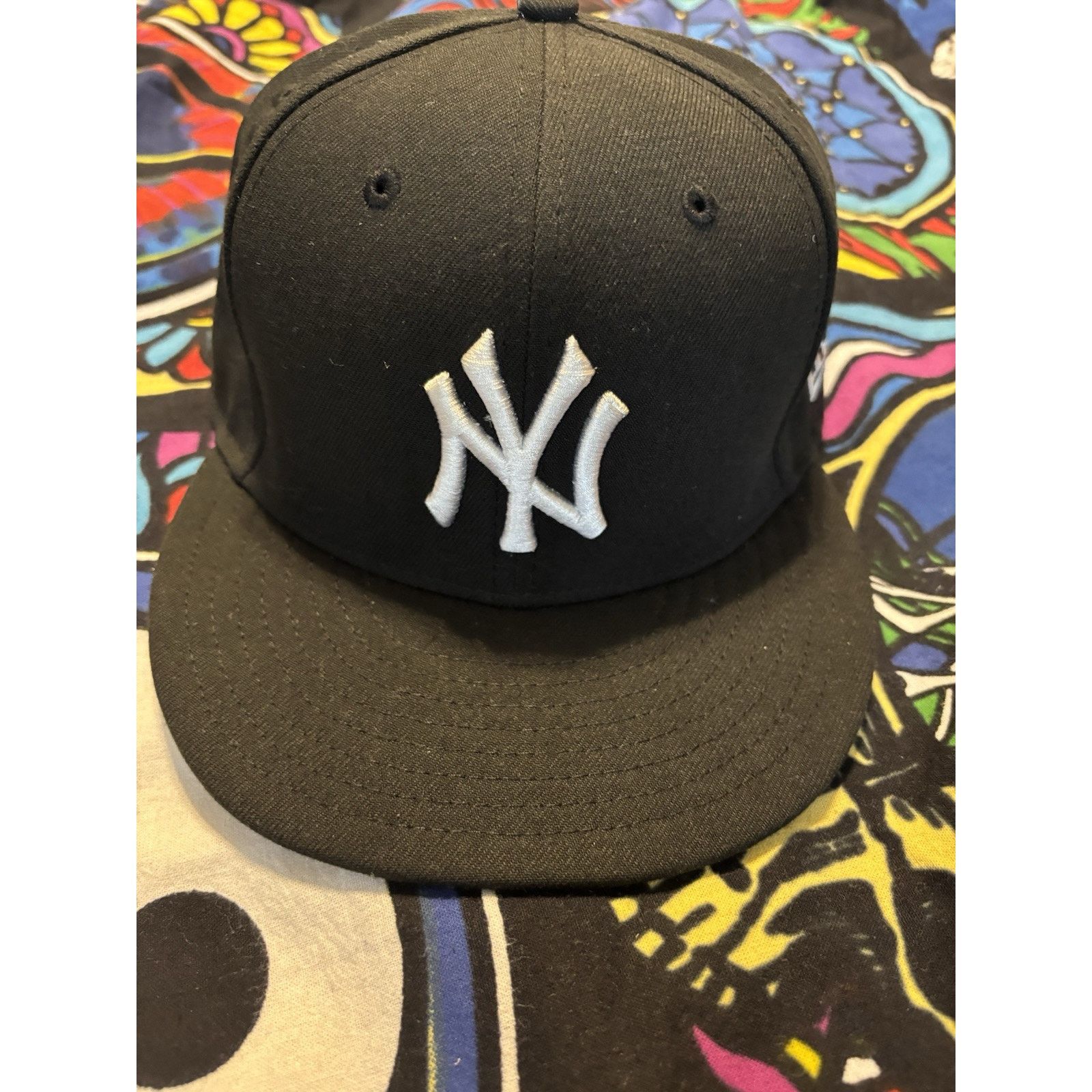Vintage New York Yankees MLB Hat flex fit 7 1/2 black Size ONE SIZE - 1 Thumbnail