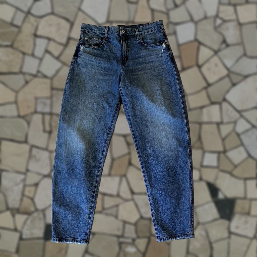 AYR VINTAGE AYR The Couch Slouch Denim Blue Jean Women 32x30 Jeans 5-Pocket Belt Loops High Rise Solid Denim USA Bohemian Modern Straight Womens Size 24" / US 00 / IT 34 - 1 Thumbnail