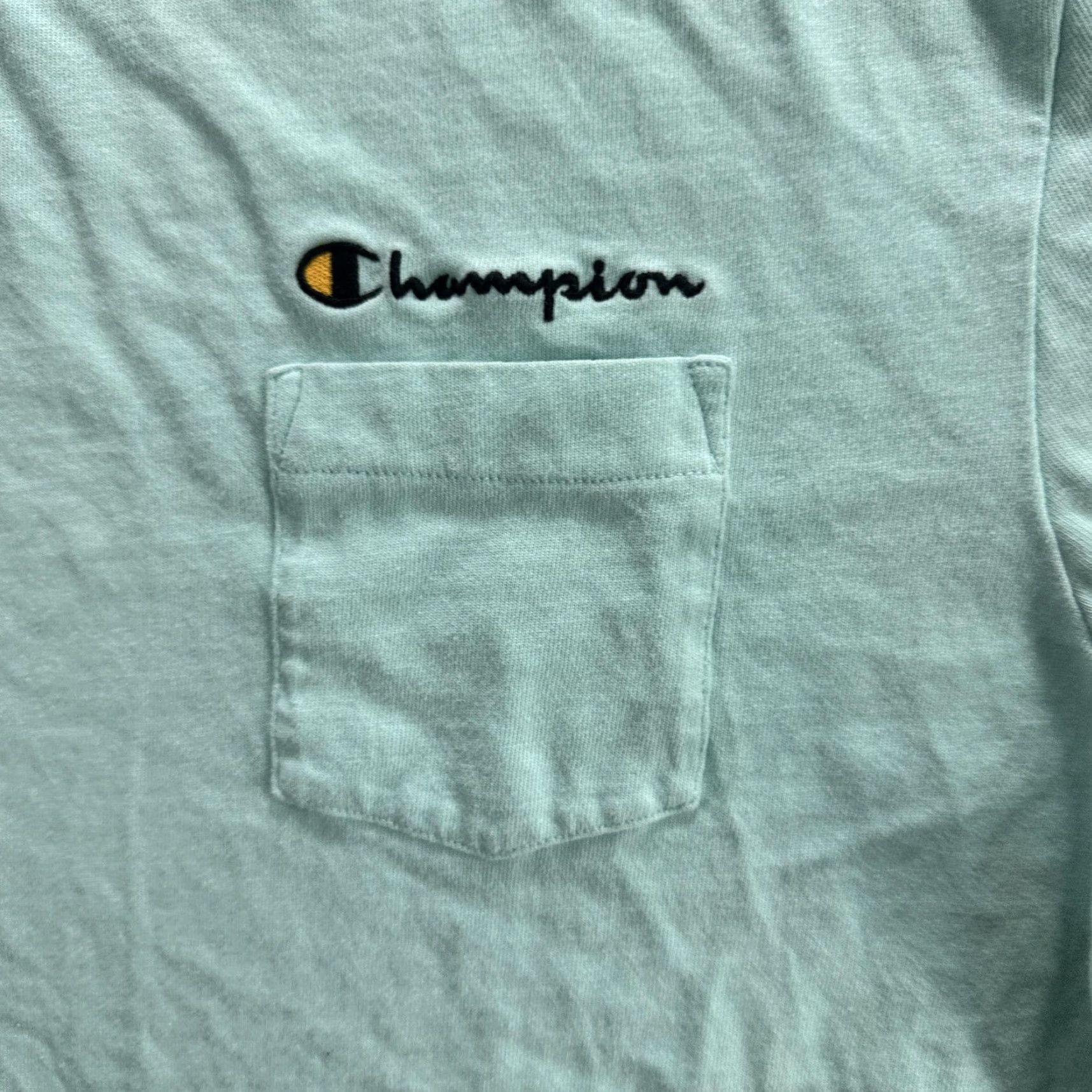 Champion Champion Shirt Mens Large Green Pocket Crewneck Short Sleeve Tee Logo Classic Sports Size US L / EU 52-54 / 3 - 6 Thumbnail