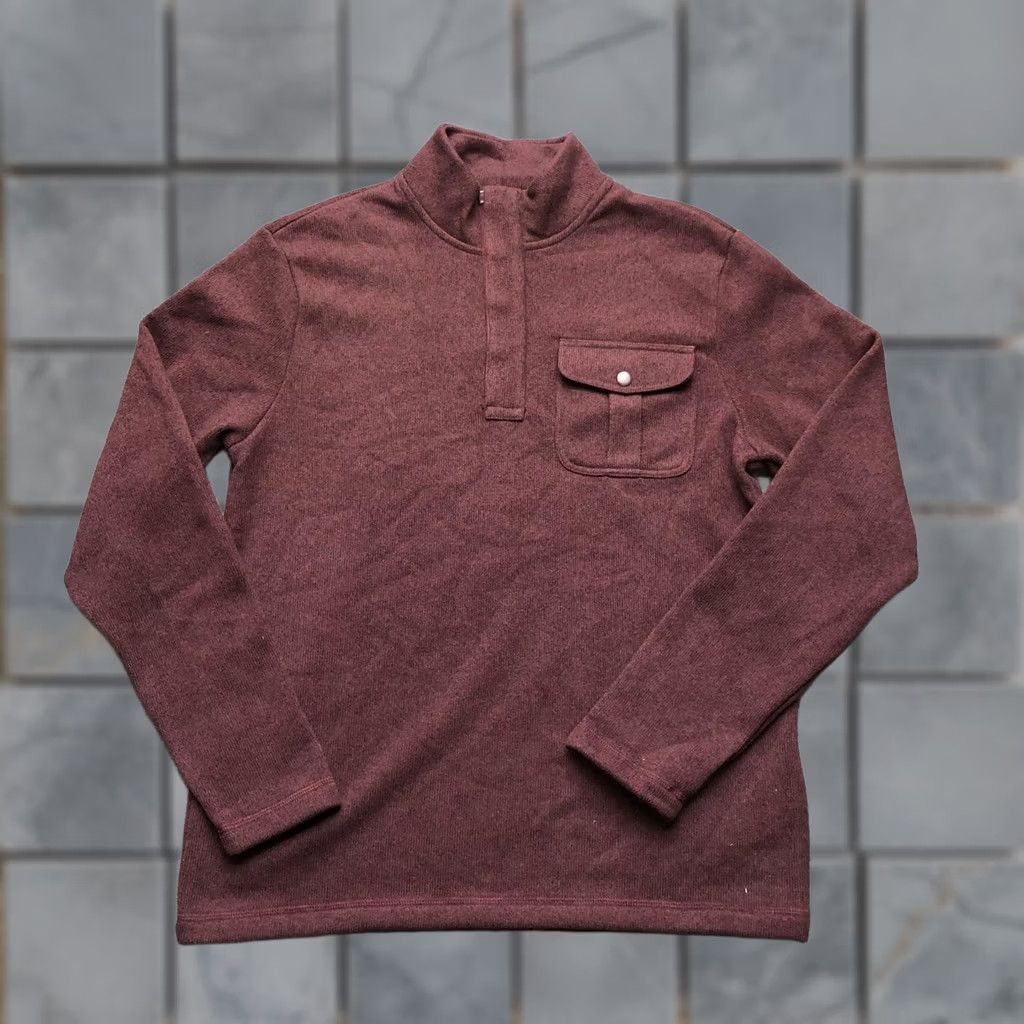Chaps Chaps Sweater Mens Medium Red Mock Neck 1/4 Zip Chest Pocket Knit Pullover Size US M / EU 48-50 / 2 - 1 Thumbnail