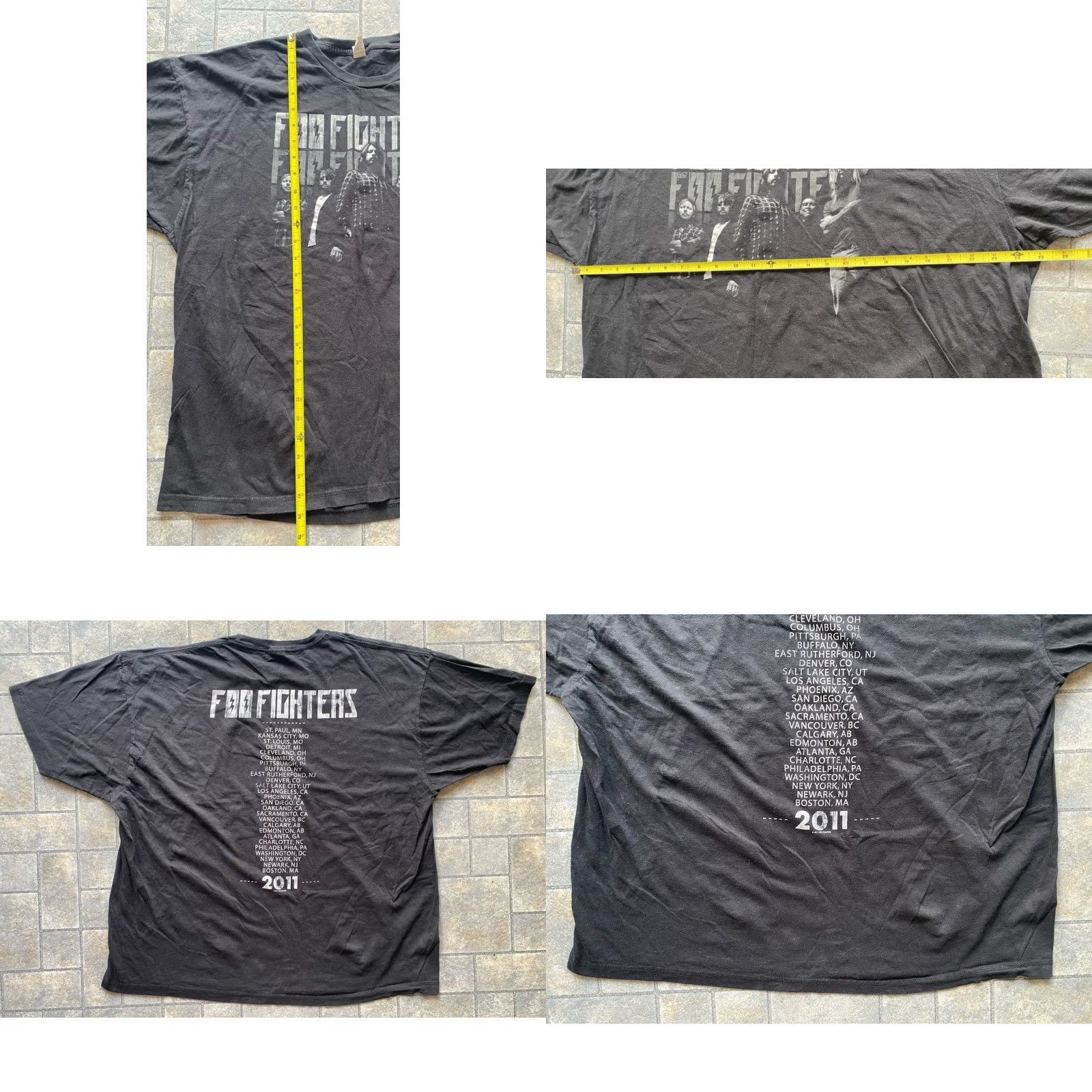 Tultex VINTAGE 2011 Foo Fighters Tultex 2XL Black T-Shirt Band Graphic Short Sleeve Mens Double Sided Size US XXL / EU 58 / 5 - 8 Thumbnail
