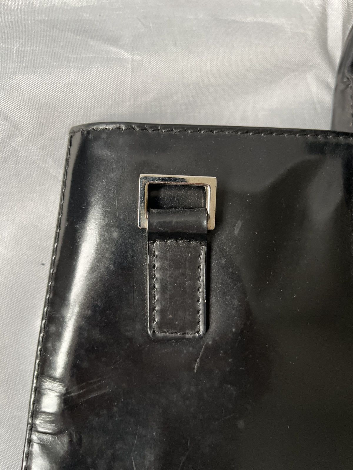 Gucci Gucci Black Patent Leather Tote Bag Vintage Italy Size ONE SIZE - 3 Thumbnail