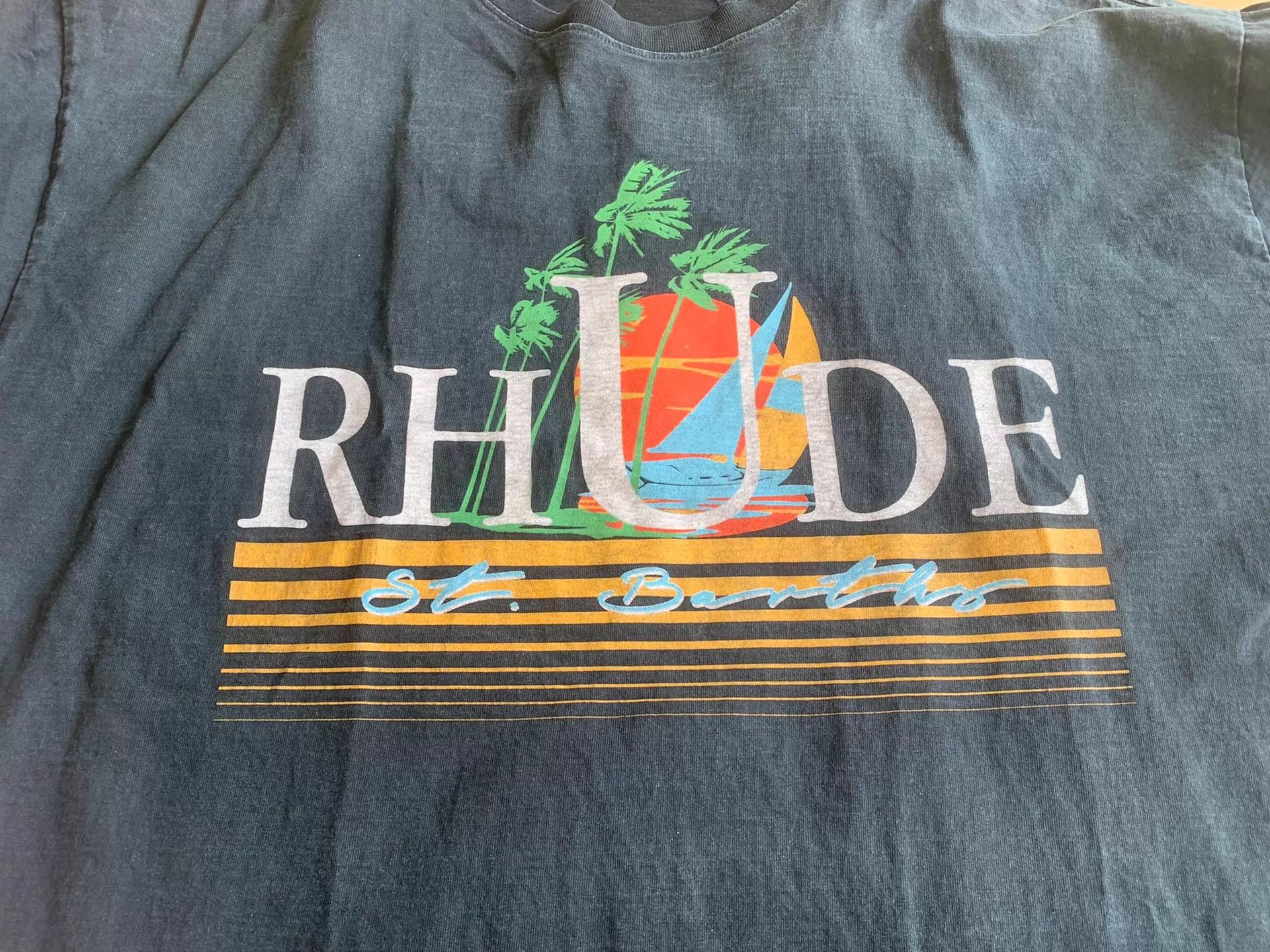 Rhude RHUDE Logo Print Short Sleeve T-Shirt Men's XL Size US XL / EU 56 / 4 - 4 Thumbnail