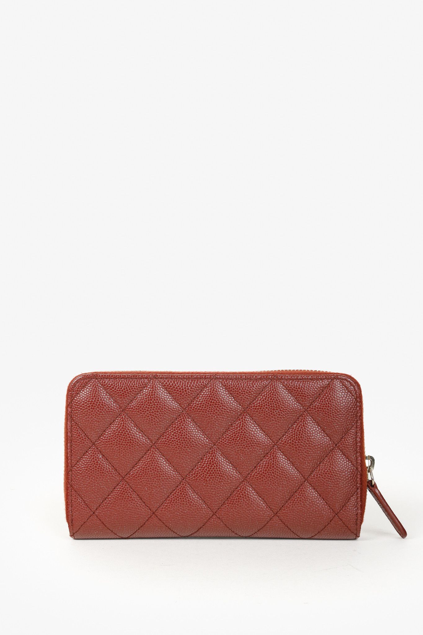 Chanel Chanel Oxblood Glitter Caviar Zipper Wallet Size ONE SIZE - 4 Thumbnail