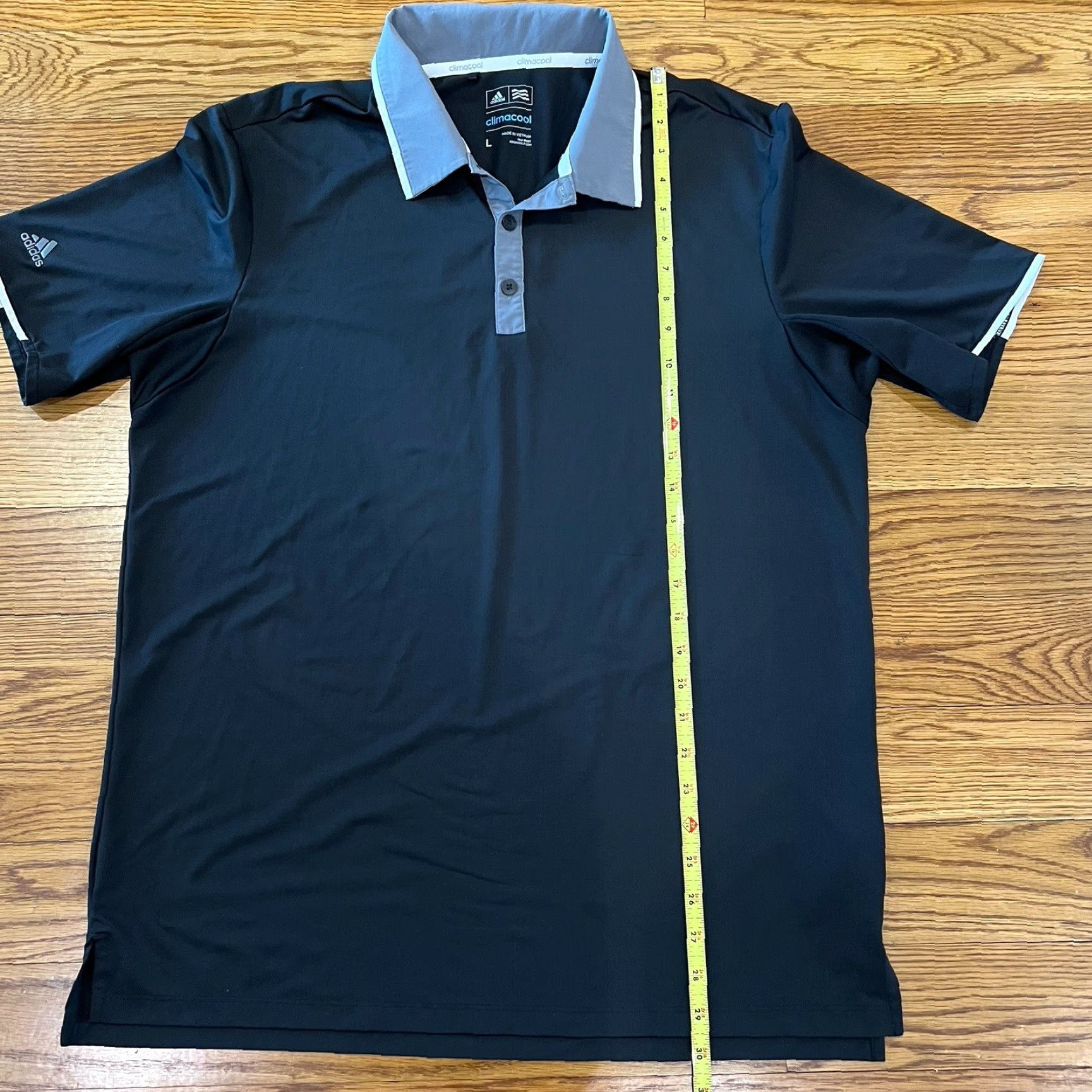 Adidas Adidas Polo Shirt Mens Large Black Logo Climalite Athleisure Casual Button Top Size US L / EU 52-54 / 3 - 7 Thumbnail