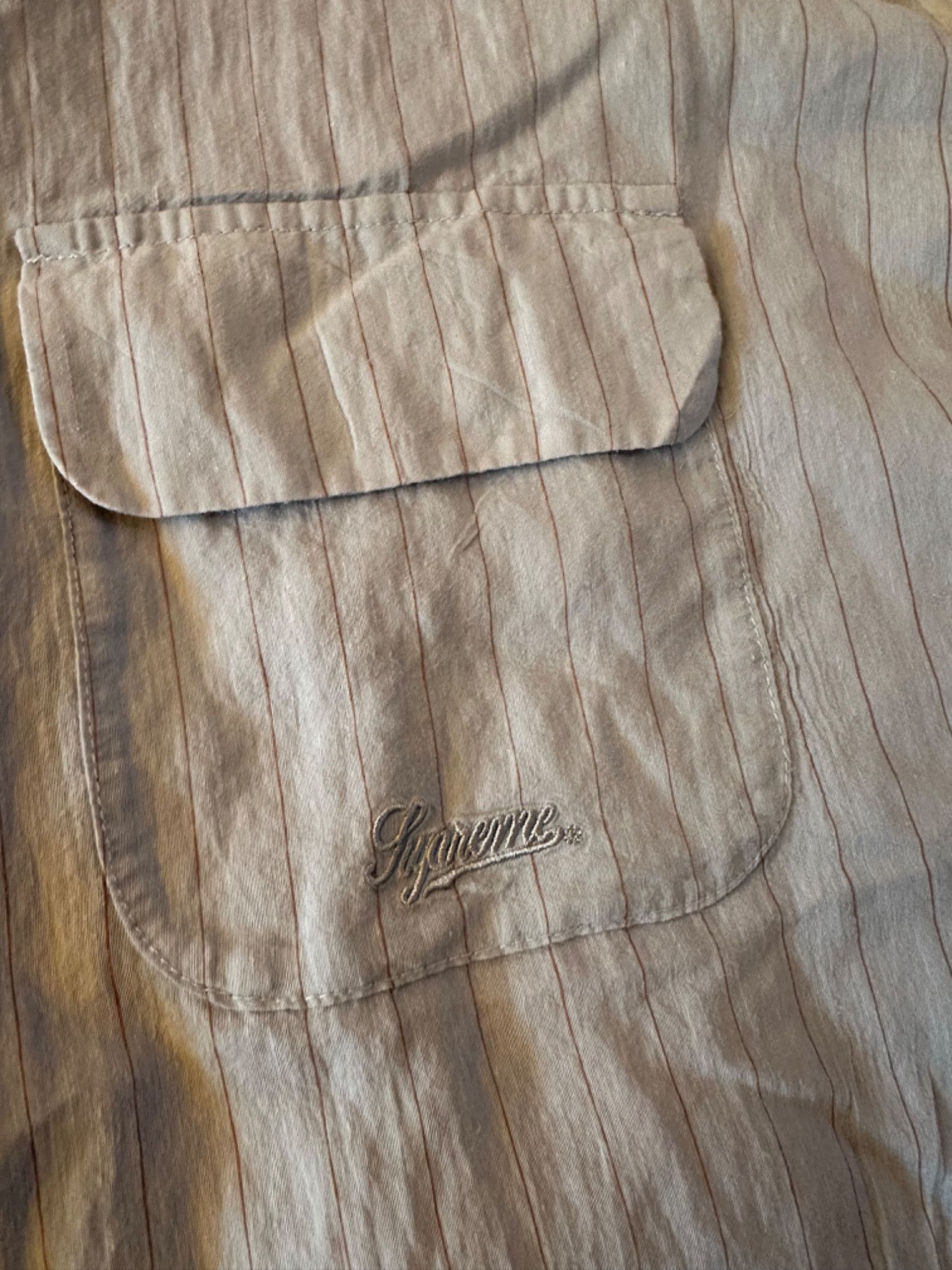 Supreme Supreme Pinstripe Linen Shirt SS2023 Size US L / EU 52-54 / 3 - 4 Thumbnail