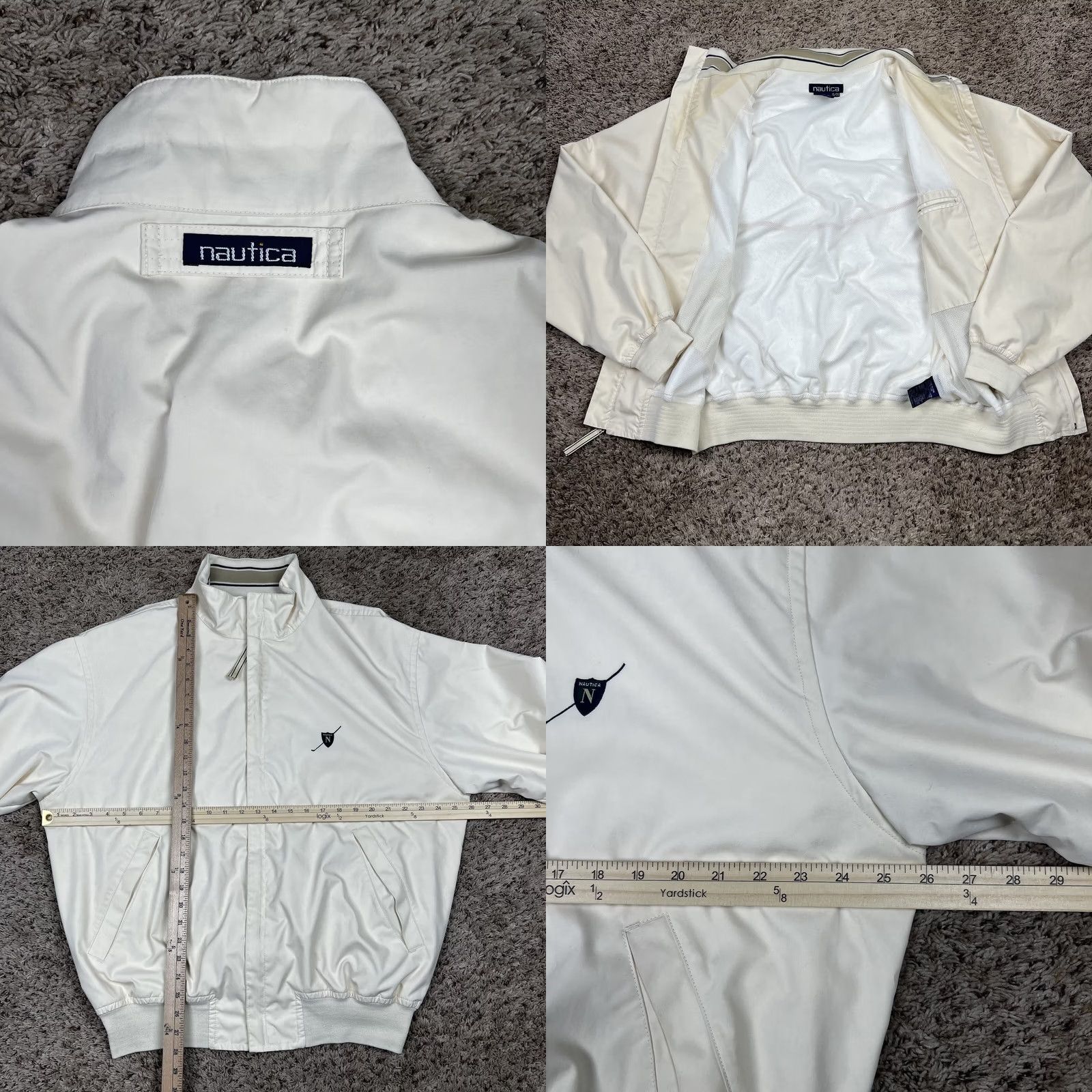 Nautica VINTAGE Nautica Full Zip Beige Lined Golf Jacket Logo Patch Mens XL Pockets Size US XL / EU 56 / 4 - 8 Thumbnail