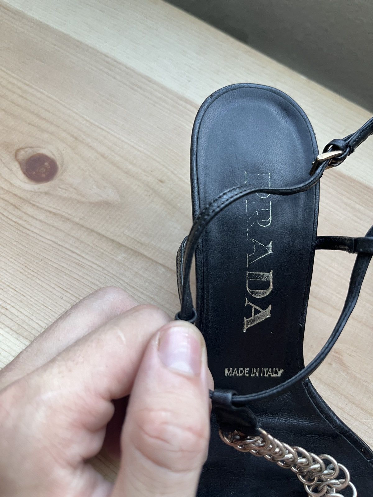 Prada × Vintage Vintage Prada leather heeled sandals Size US 6.5 / IT 36.5 - 14 Thumbnail
