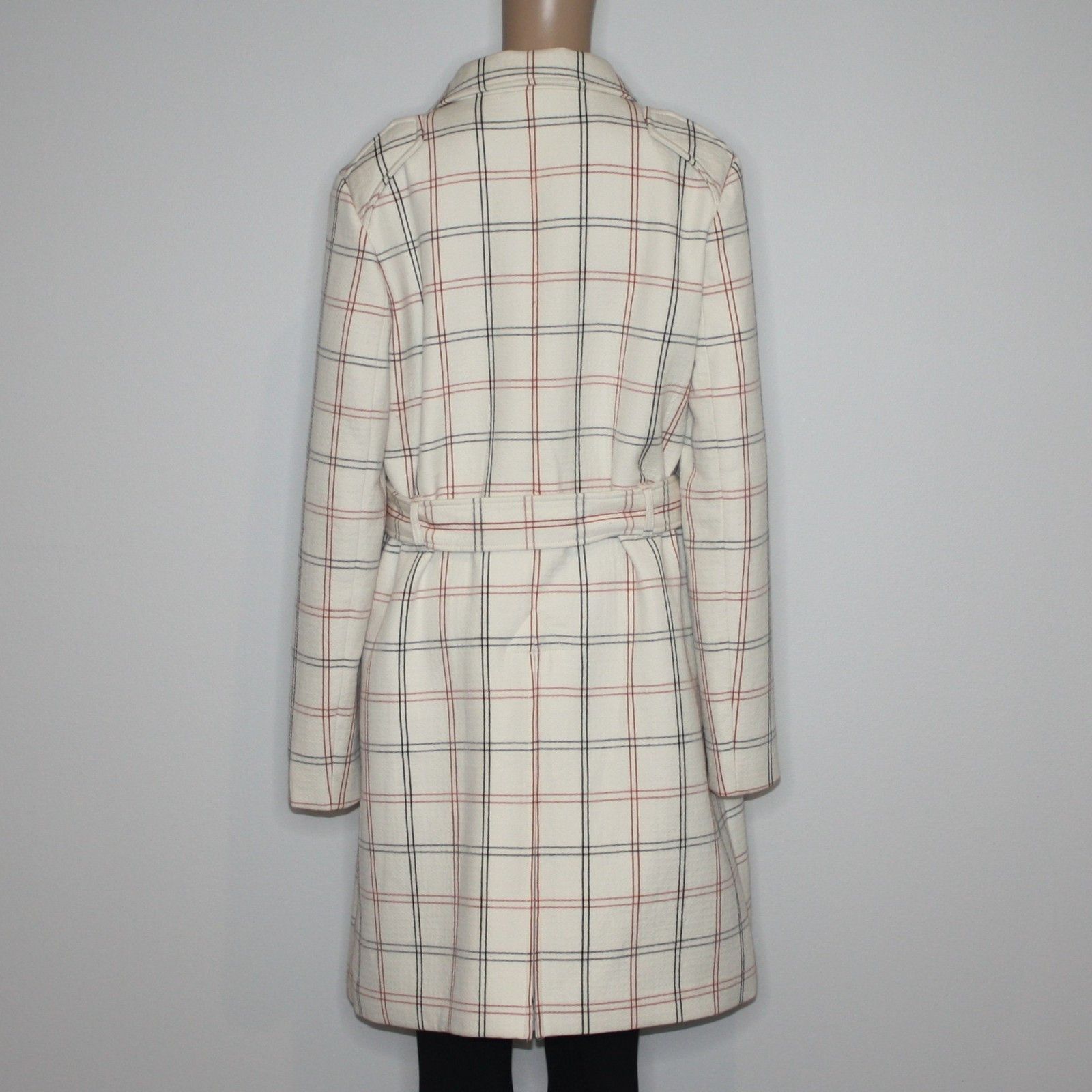 Theory Bozetta Ivory Checkered Plaid Wool Coat NWT MSRP $895 Size L / US 10 / IT 46 - 7 Thumbnail