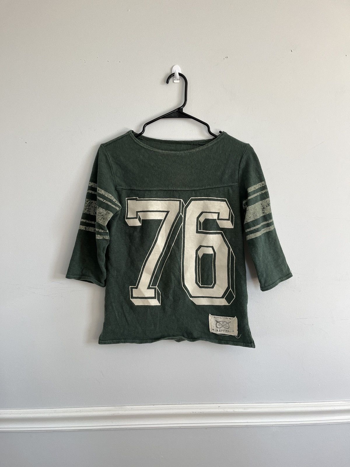 image of Kapital Green/cream Jersey Top, Men's (Size XS)