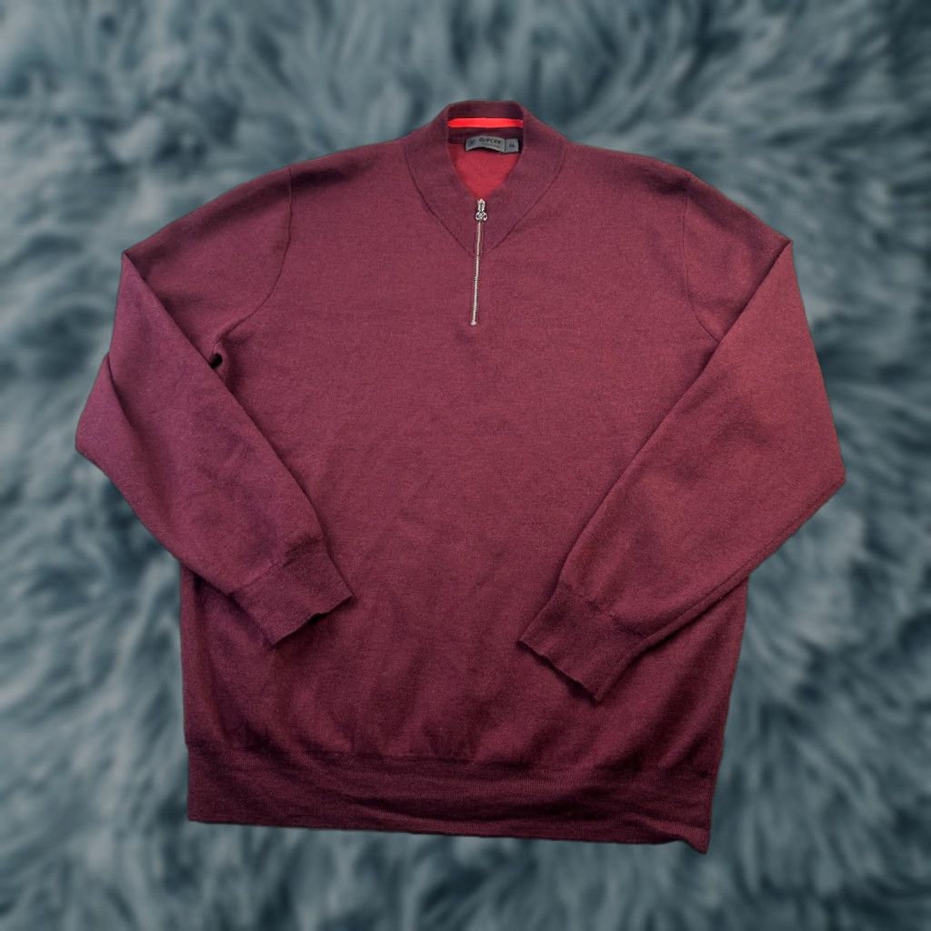 Vintage G Fore Sweater Mens XL Red V-Neck Quarter Zip Slim Golf Merino Wool Pullover Size US XL / EU 56 / 4 - 1 Thumbnail