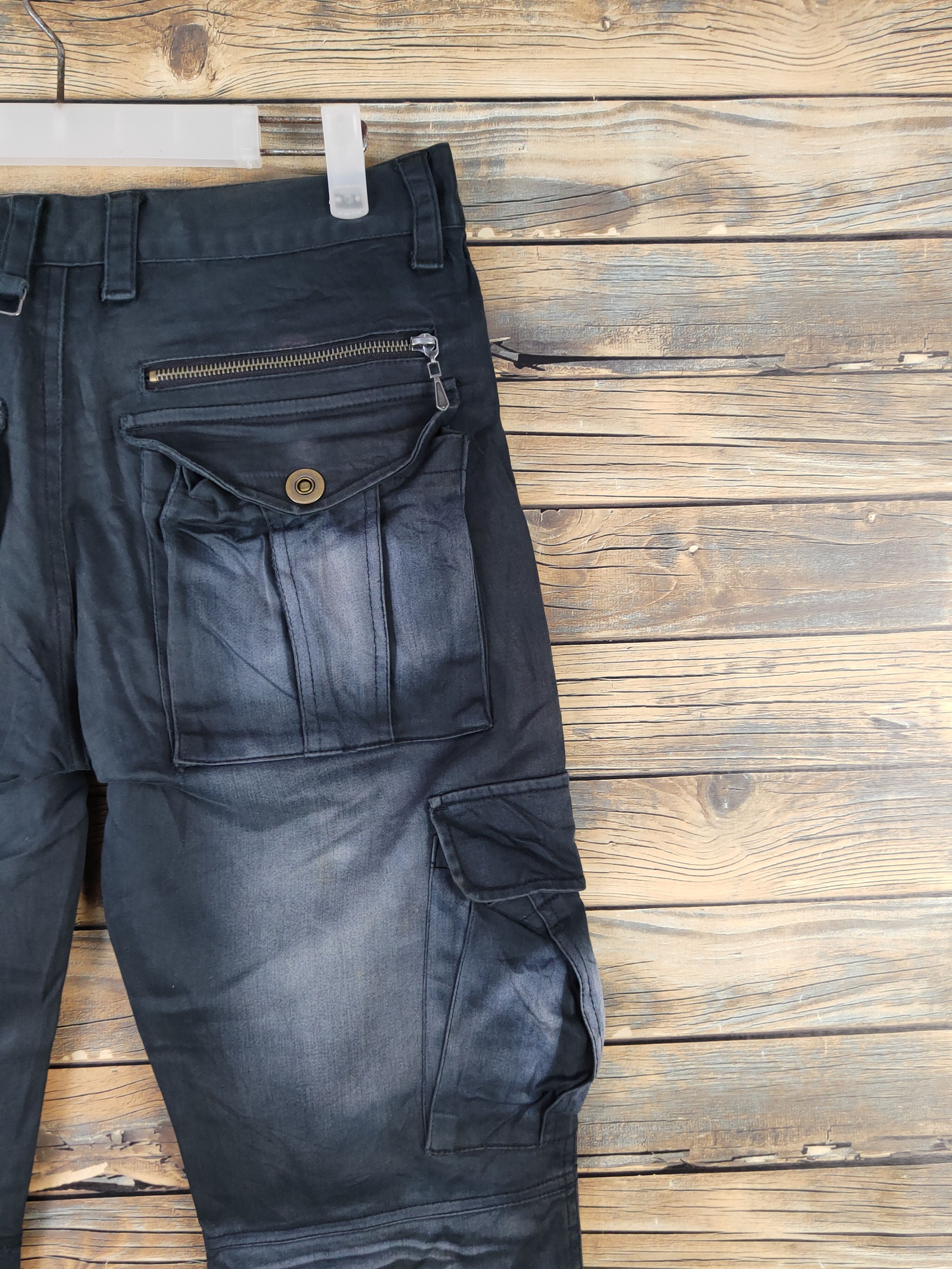 LOWBOX Lowbox Black faded Multipocket Tactical Cargo Pants #W1311 Size US 32 / EU 48 - 11 Thumbnail