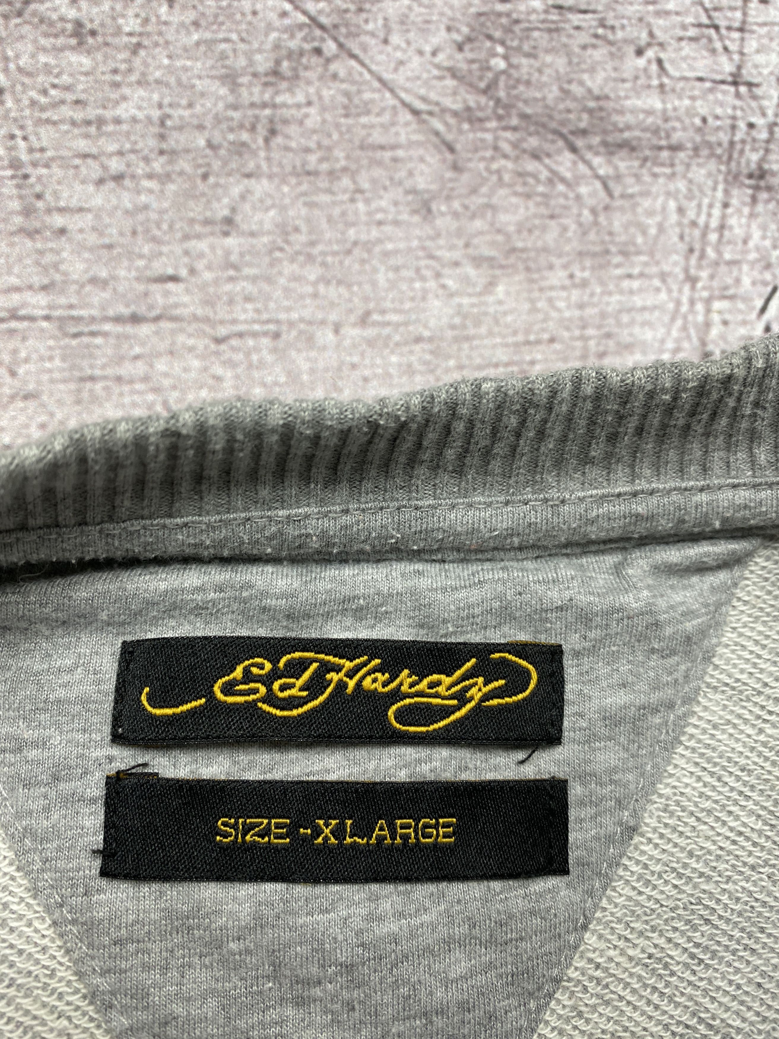 Christian Audigier × Ed Hardy × Vintage Ed Hardy Vintage Mens Big Logo Crew Neck Sweatshirt Y2K Size US XL / EU 56 / 4 - 6 Thumbnail