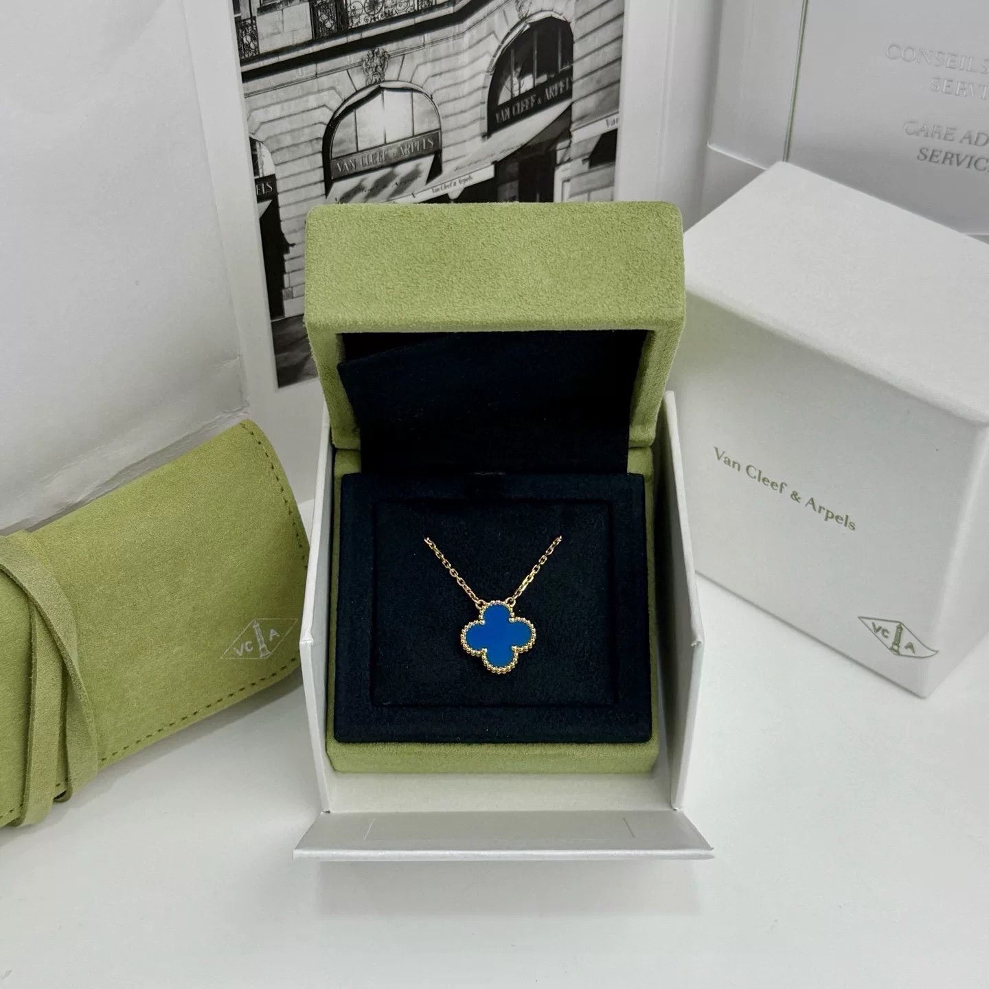 Van Cleef & Arpels Van Cleef & Arpels 18k Gold Blue Alhambra Necklace Size ONE SIZE - 1 Thumbnail