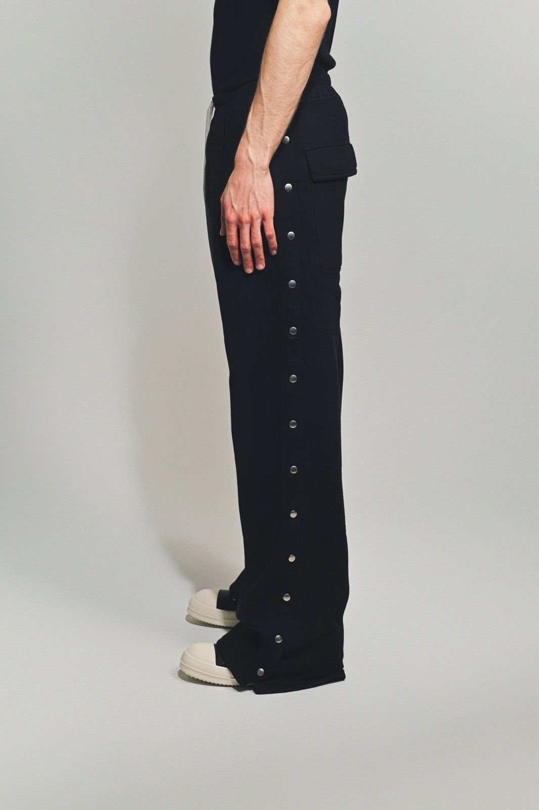 Rick Owens Snap Button Track Pants Black Made in Italy XS