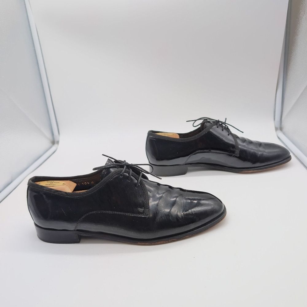 Pronto Uomo Black sz 10.5 Patent Leather Oxford Shoes By Pronto Uomo F Size US 10.5 / EU 43-44 - 7 Thumbnail