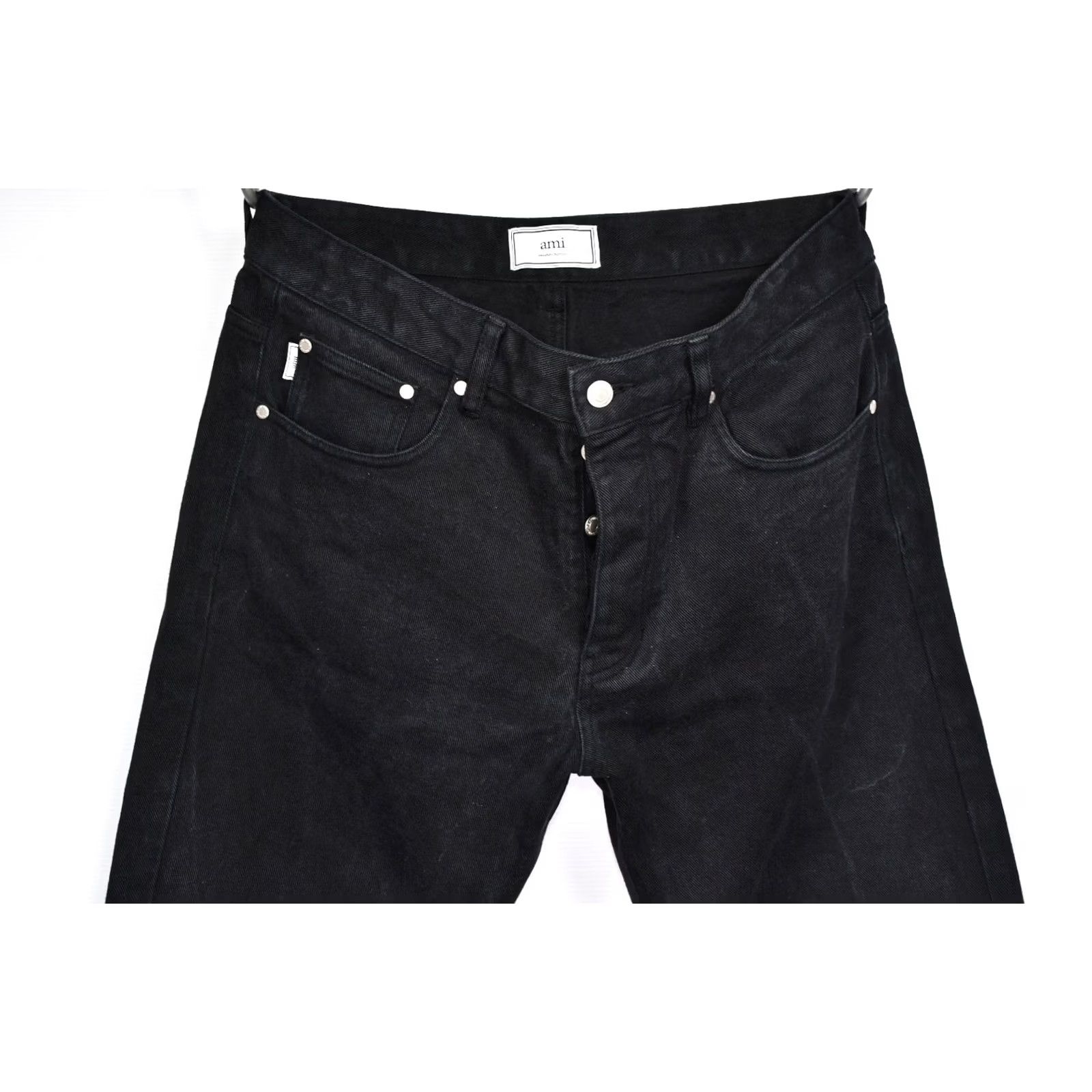 Vintage AMI Alexandre Mattiussi Men Jeans W33 Black Cotton Denim 5-Pocket Straight Regular Size XS-? (invalid) Size US 33 - 4 Thumbnail