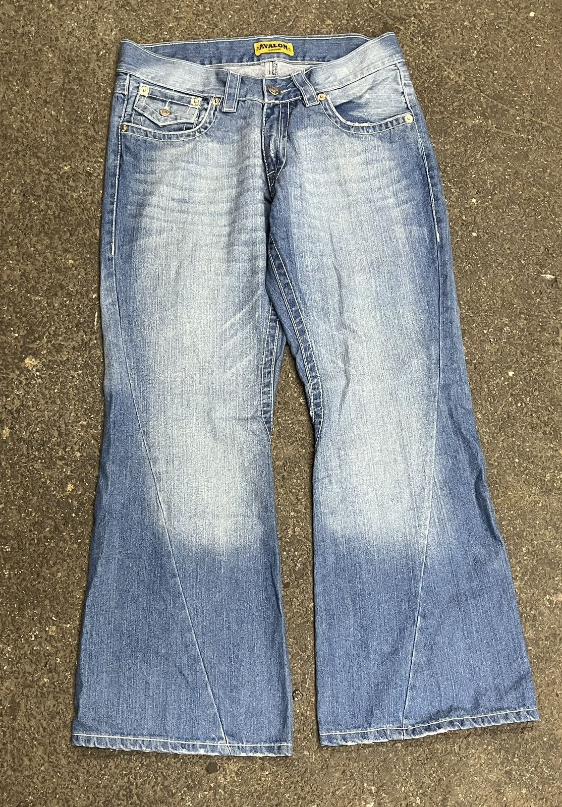 True Religion × Vintage True religion style flared denim wide leg skater hype rare Size US 34 / EU 50 - 5 Thumbnail