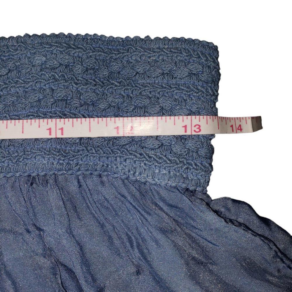 Designer CT328 Ladies 100% Blue Italian Silk Lined Maxi Skirt 28" Size 30" / US 8 / IT 44 - 6 Thumbnail