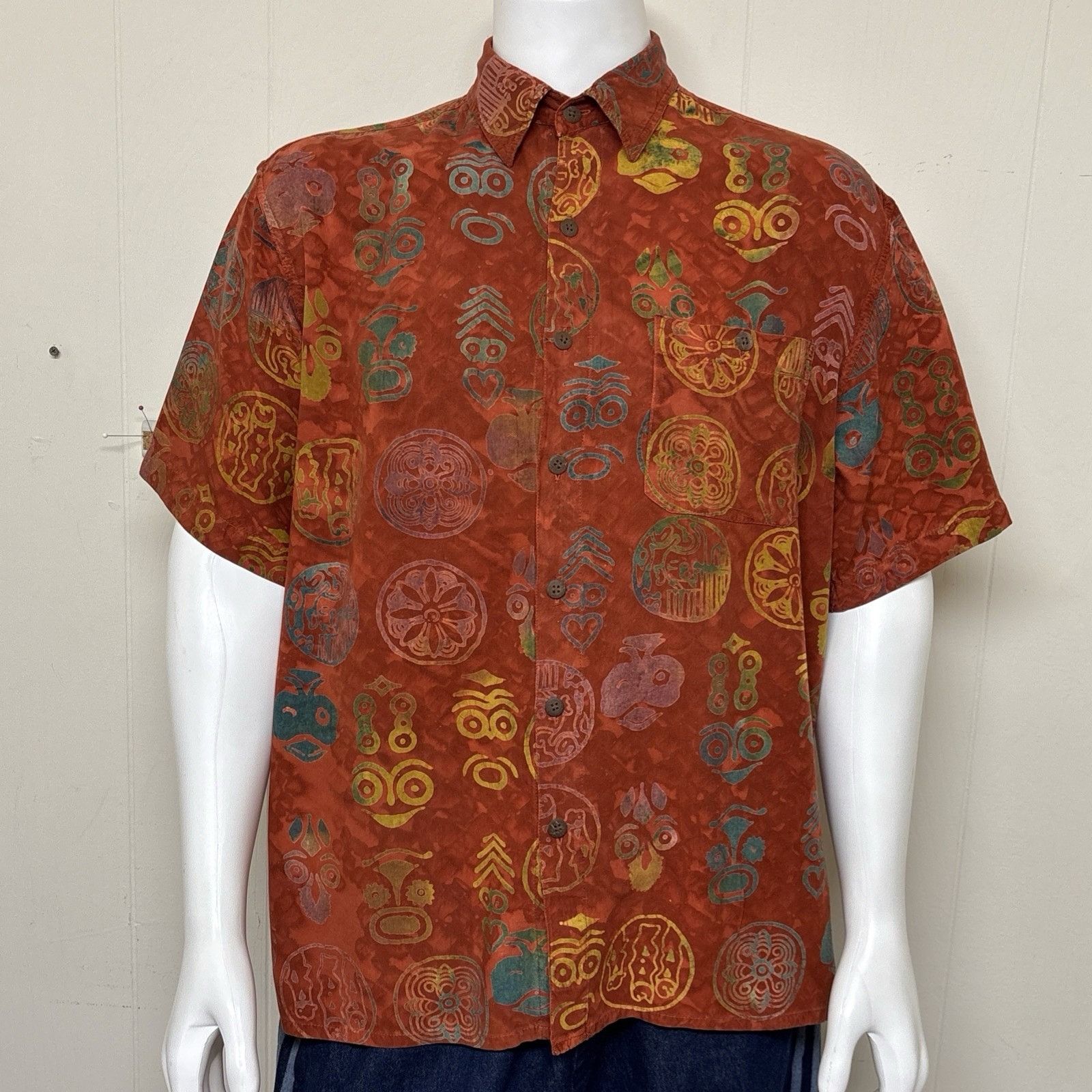 The Territory Ahead Territory Ahead Shirt Mens L Tribal Batik Short Sleeve Butto Size US L / EU 52-54 / 3 - 9 Thumbnail