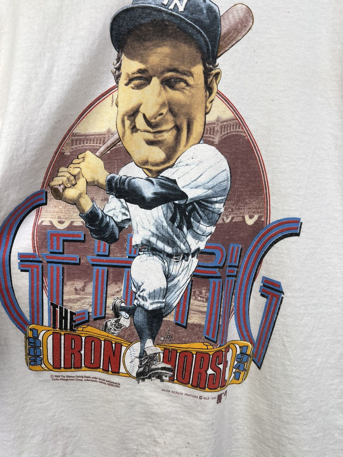 Vintage Vintage New York Yankees Lou Gehrig Creme Iron Horse 80s Size US XL / EU 56 / 4 - 3 Thumbnail