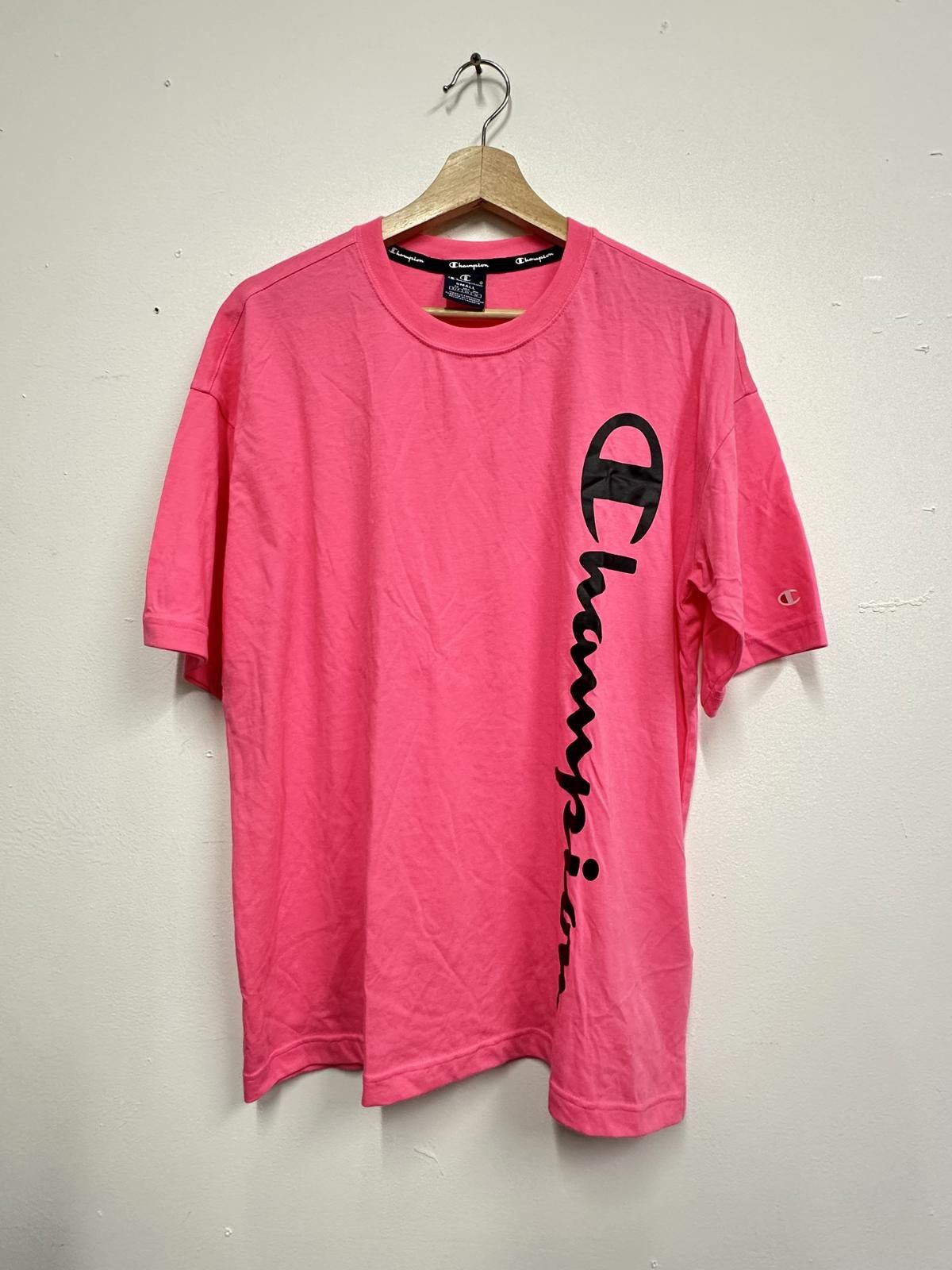 Champion Champion Men's Pink Vertical Logo T-Shirt Small Size ONE SIZE - 1 Thumbnail