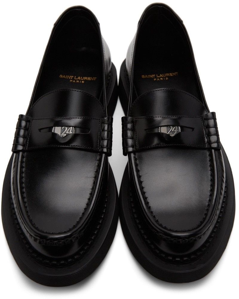 Saint Laurent Paris F/W 21 Buffed Leather Black Penny Loafers Size US 7 / EU 40 - 1 Thumbnail