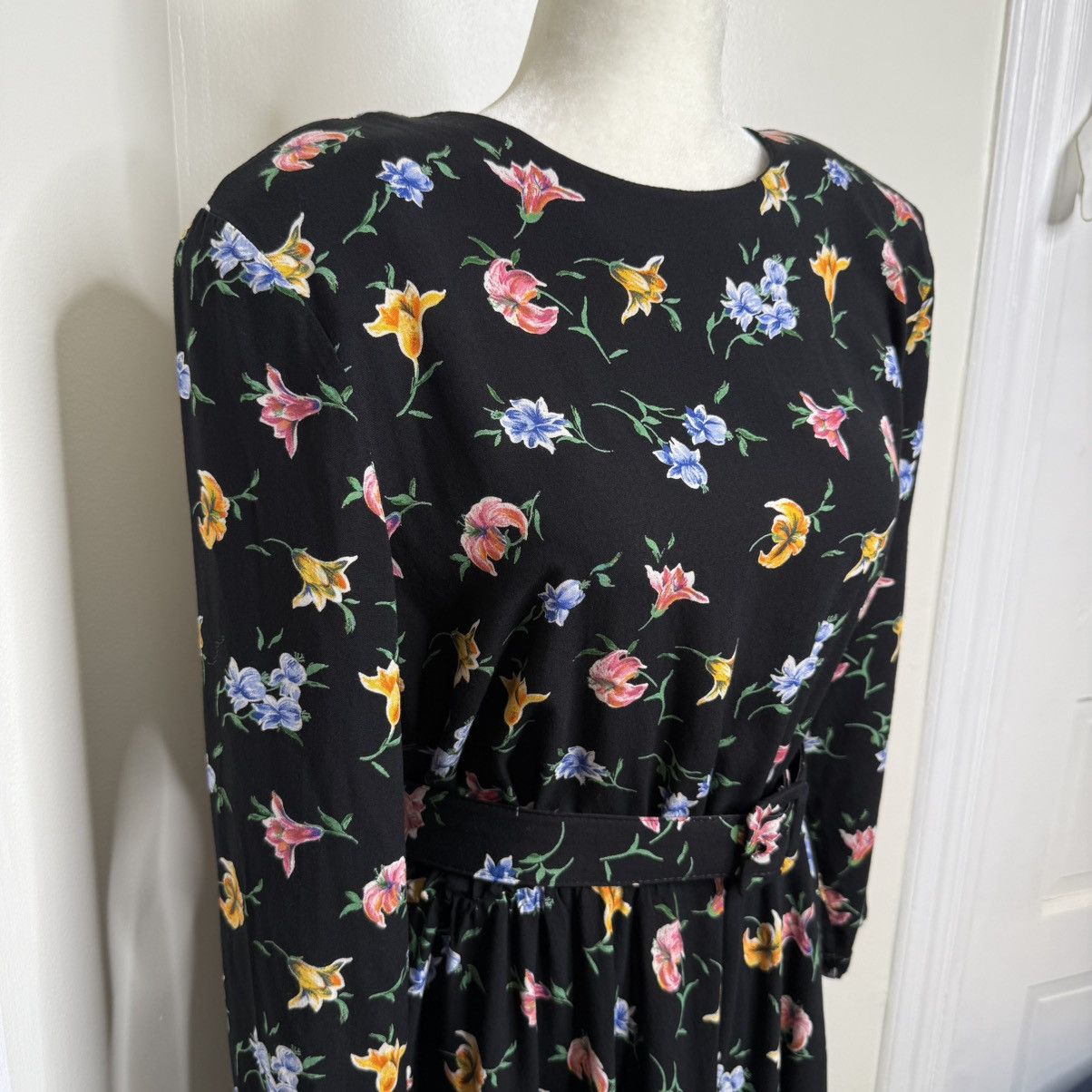 Vintage Vintage 80s Bedford Fair Belted Floral Dress Sz 16P Multi Size XL / US 12-14 / IT 48-50 - 5 Thumbnail