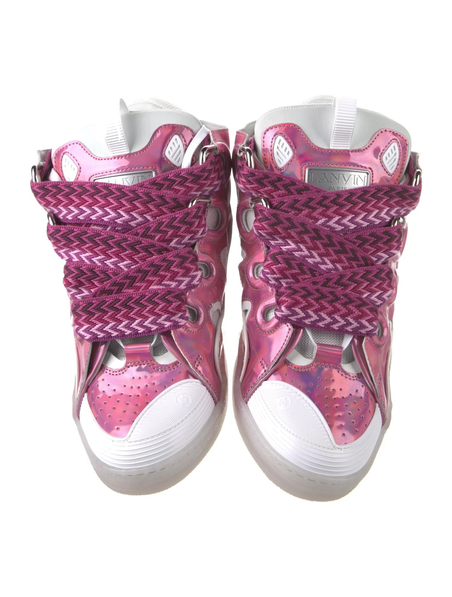 Lanvin o1w1db11124 Patent Leather Sneakers in Pink/White Size US 7 / IT 37 - 3 Thumbnail