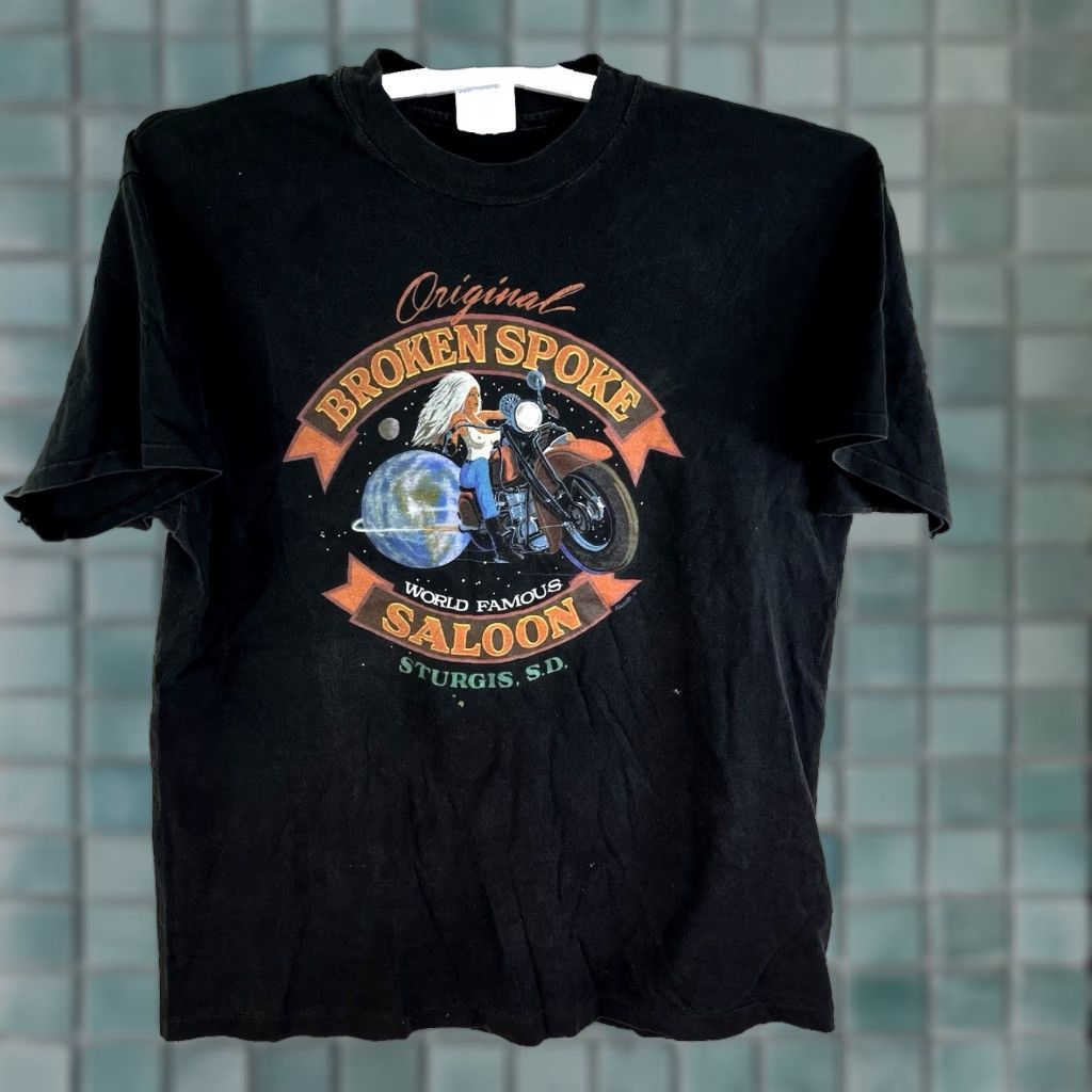 Vintage VINTAGE 80s Sturgis Rally T-Shirt Adult Large Black Biker Graphic Print Mens Size US L / EU 52-54 / 3 - 1 Thumbnail