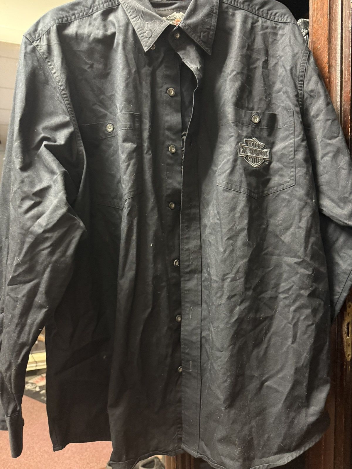 Vintage Harley Davison vintage button up patched Size US XL / EU 56 / 4 - 1 Thumbnail