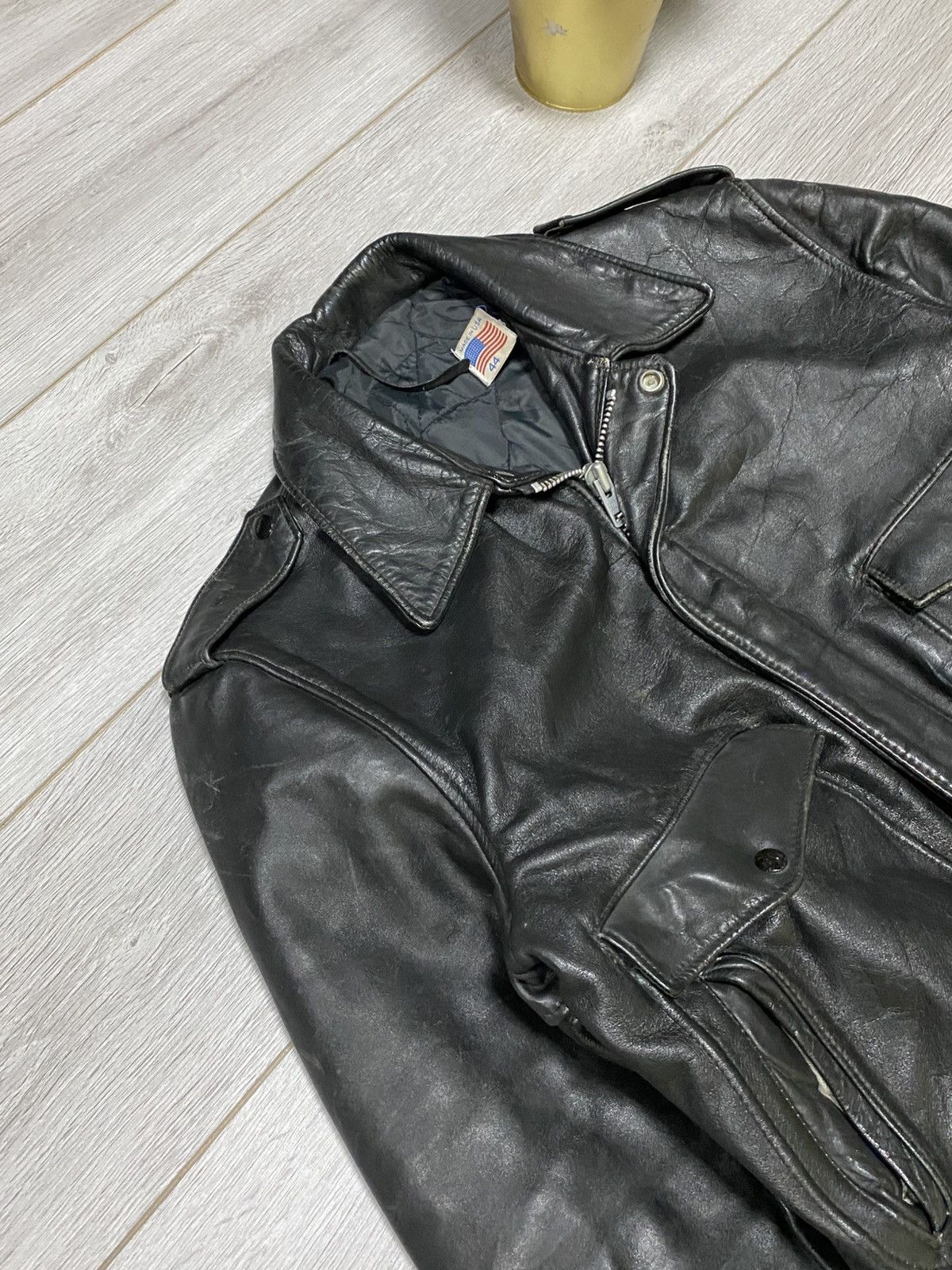 Schott Schott Perfect USA vintage leather jacket 90s Size US S / EU 44-46 / 1 - 7 Thumbnail